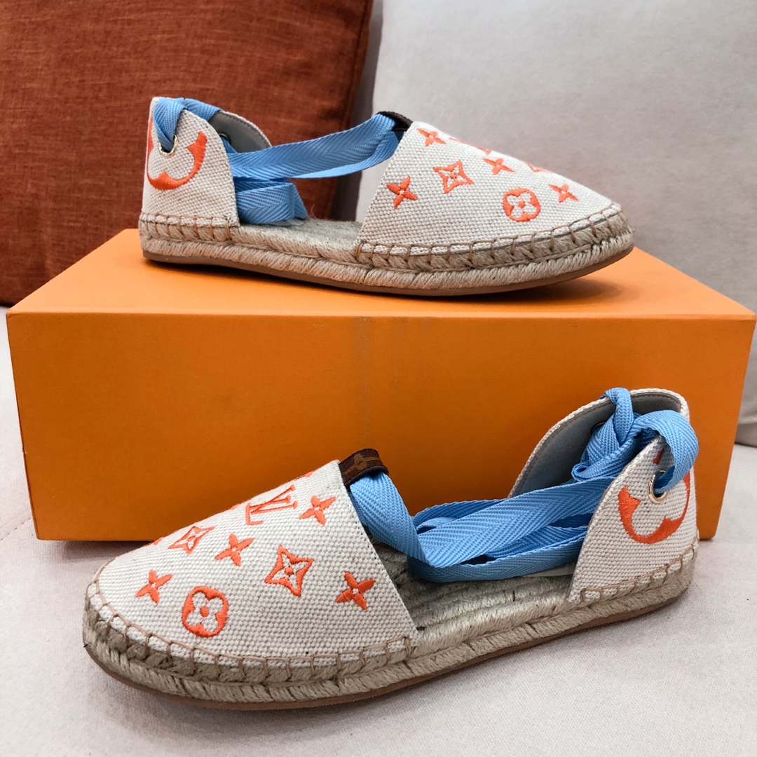 Louis Vuitton Women's Starboard Flat Espadrille Orange For Women LV - Soul Replicas