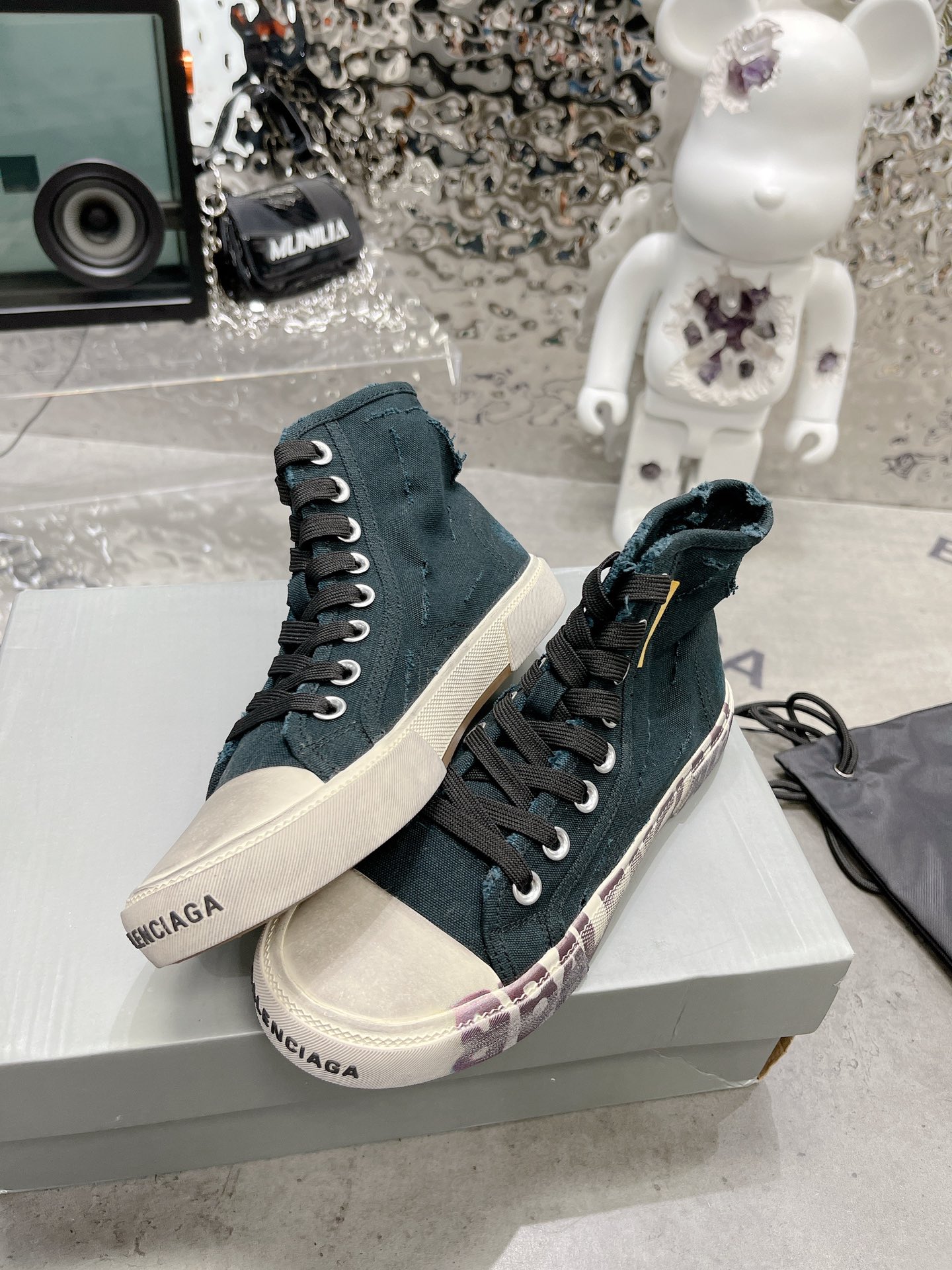 Balenciaga Paris High Top Trainers Black For Women - Soul Replicas