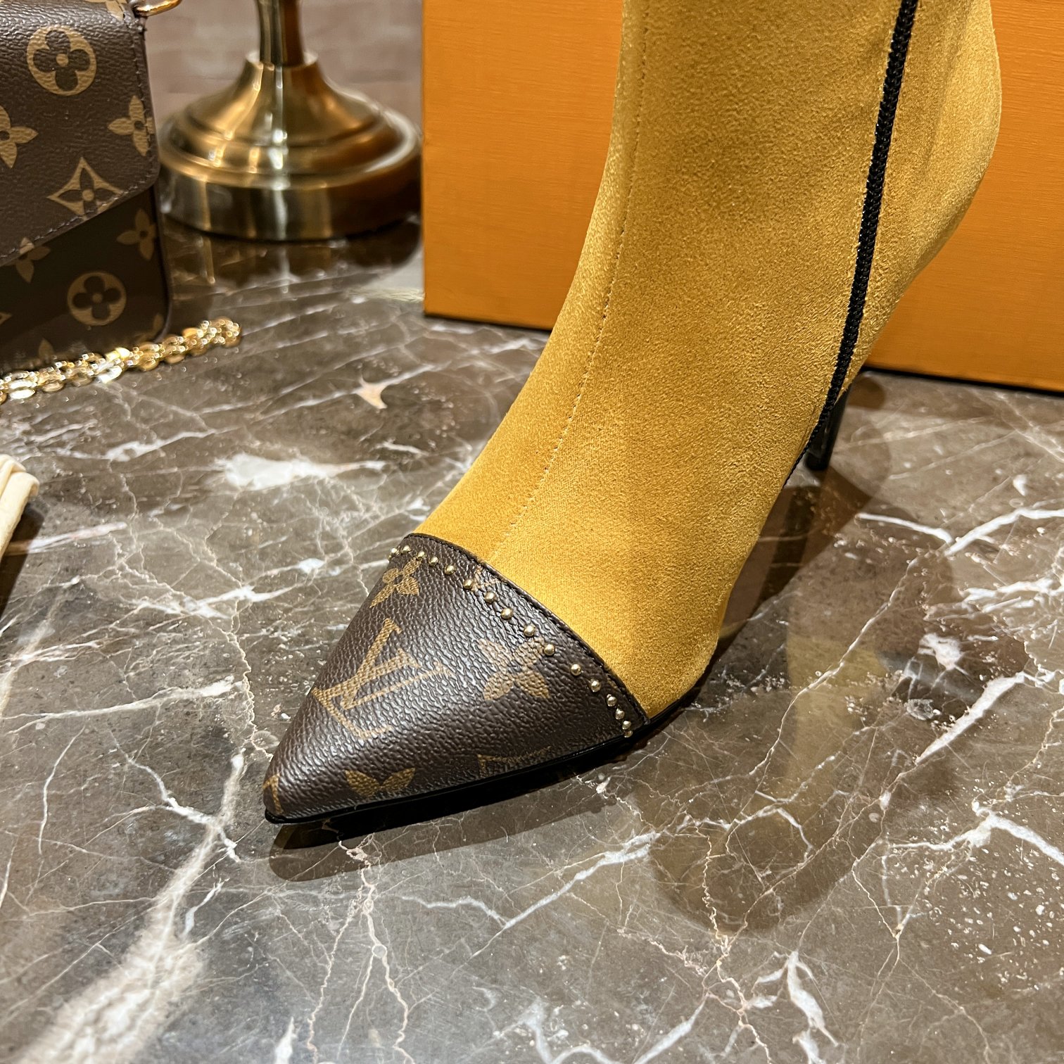 Louis Vuitton Women's Cherie Ankle Boots Yellow Women LV - Soul Replicas