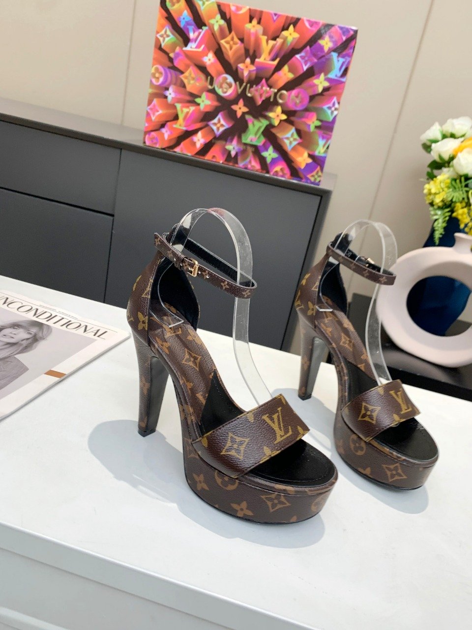 Louis Vuitton Women's Afterglow Platform Sandal Brown For Women LV - Soul Replicas