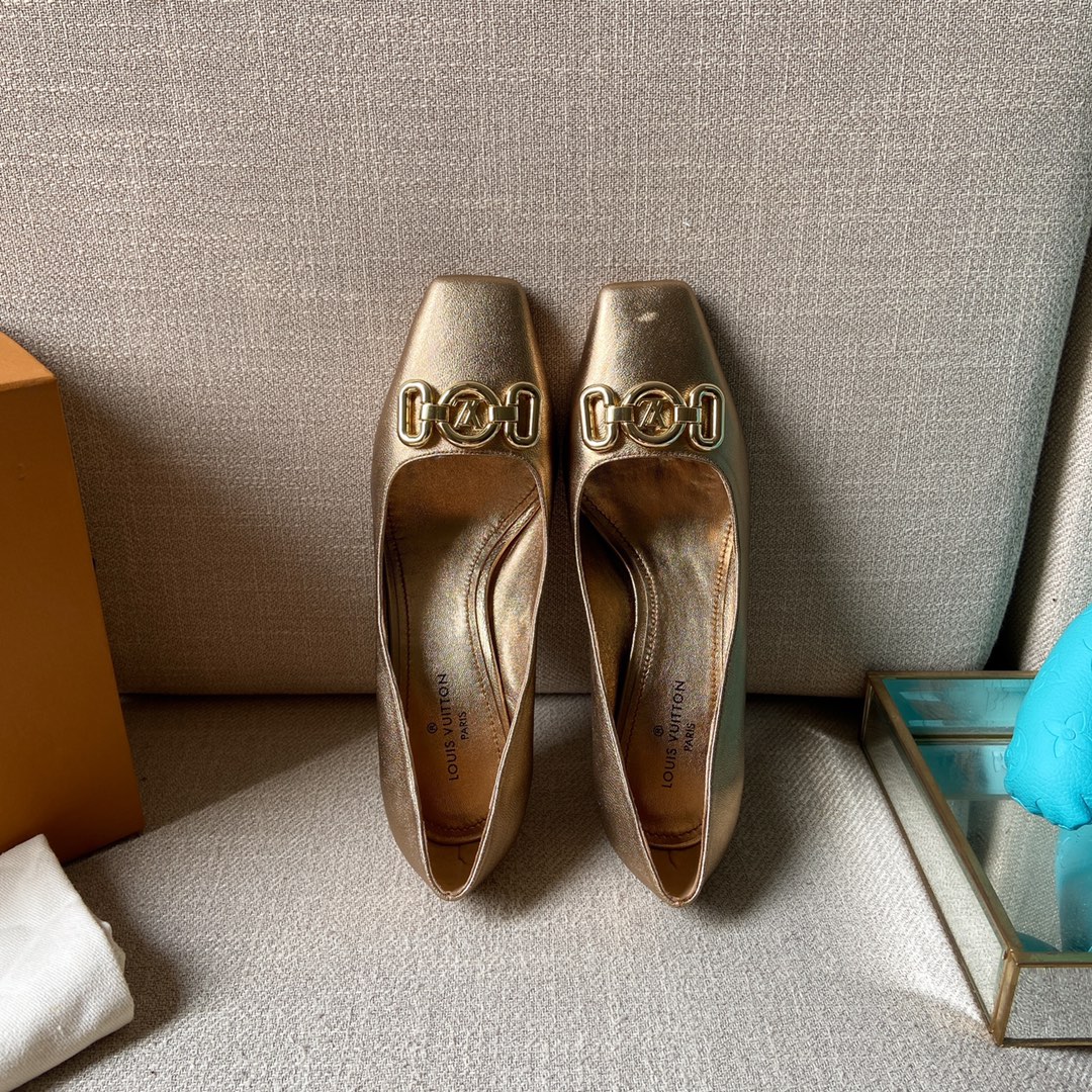 Louis Vuitton Women's Rotary Pump Gold For Women LV - Soul Replicas