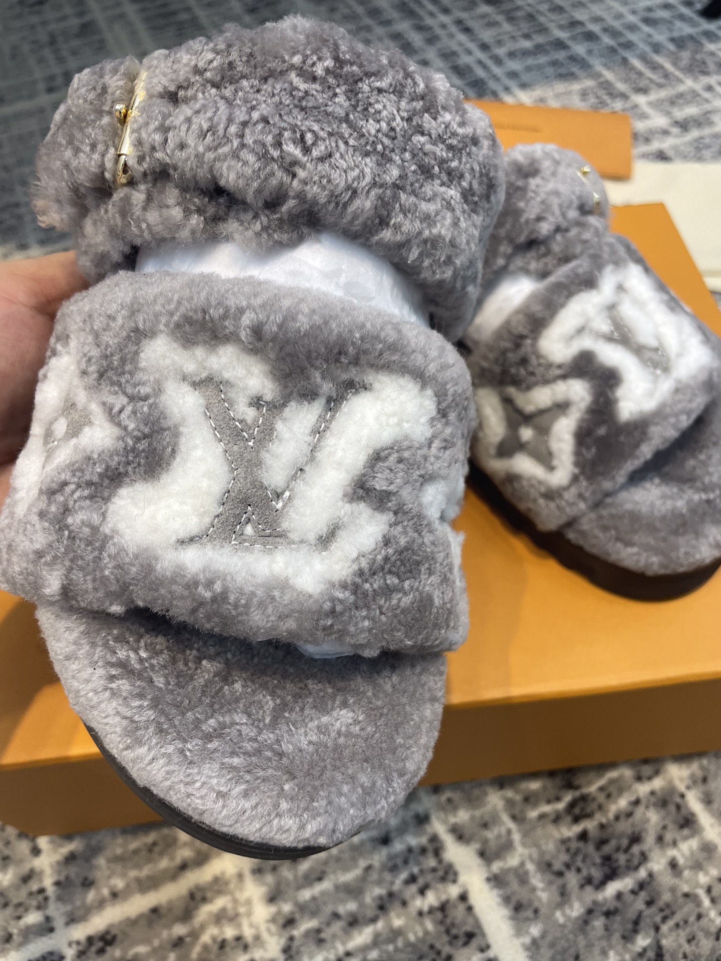 Louis Vuitton Women's Paseo Flat Comfort Mule Grey For Women LV - Soul Replicas