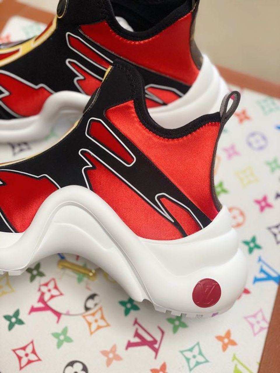 Louis Vuitton LV Archlight Sneaker Recycled Printed Nylon Red For Women LV - Soul Replicas