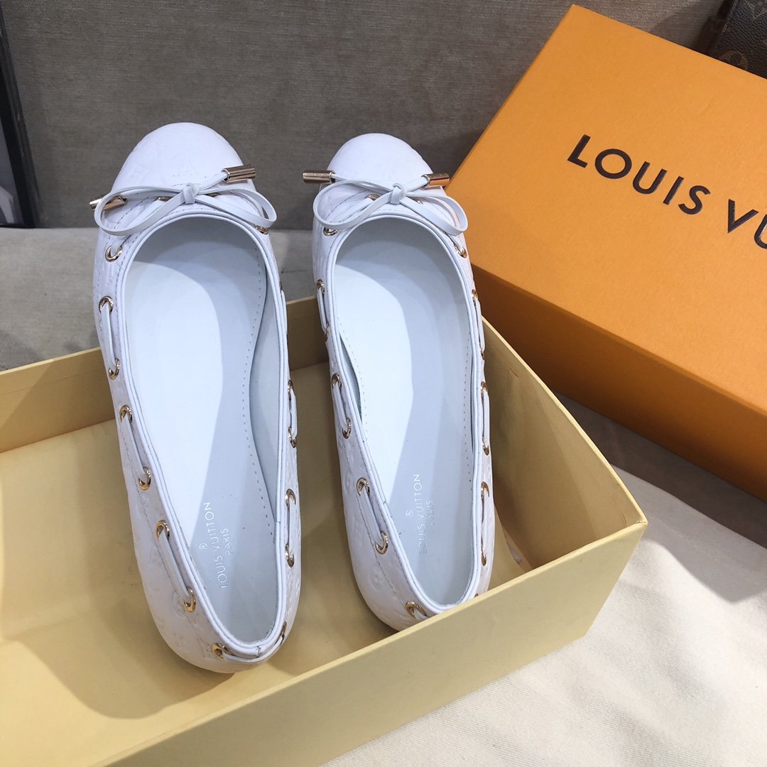 Louis Vuitton Gloria Flat Loafer White For Women LV - Soul Replicas