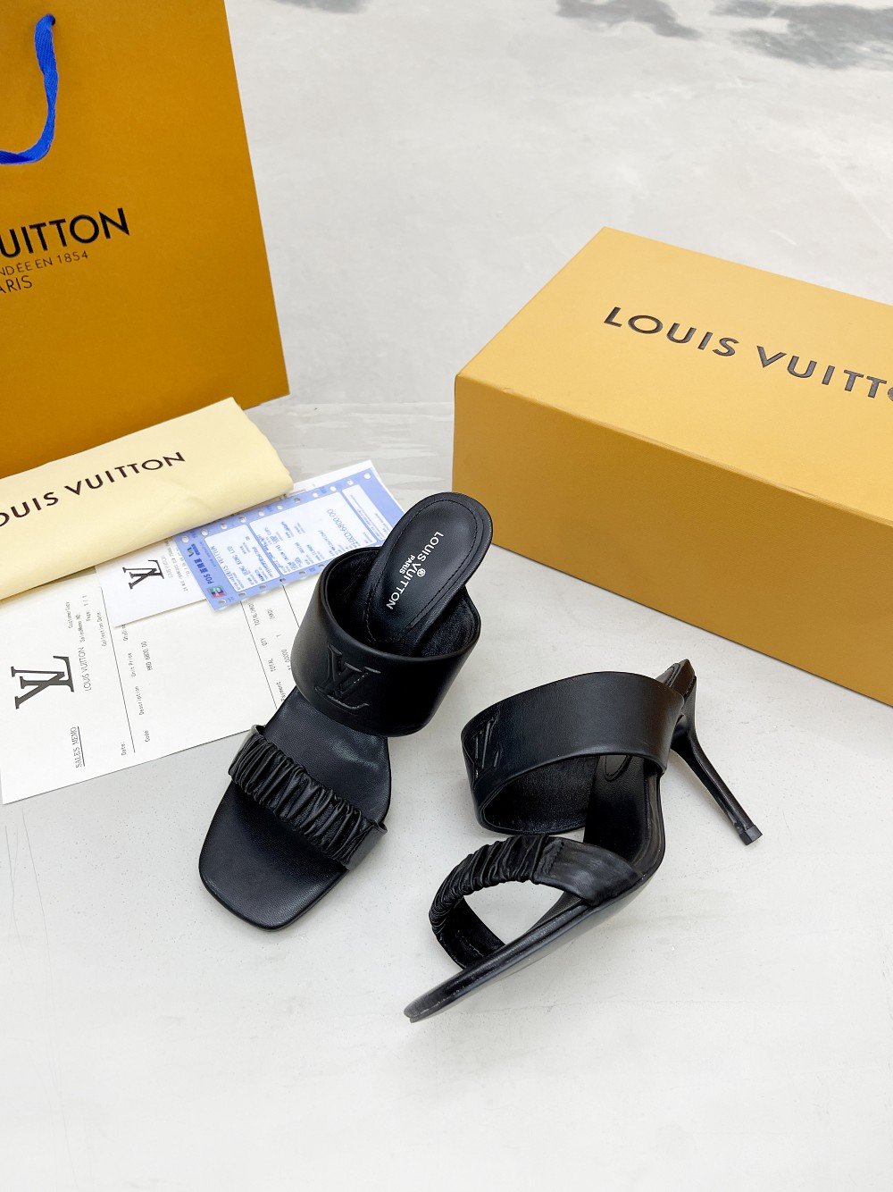 Louis Vuitton Women's Drapy Mule Black For Women LV 1AAB5P - Soul Replicas