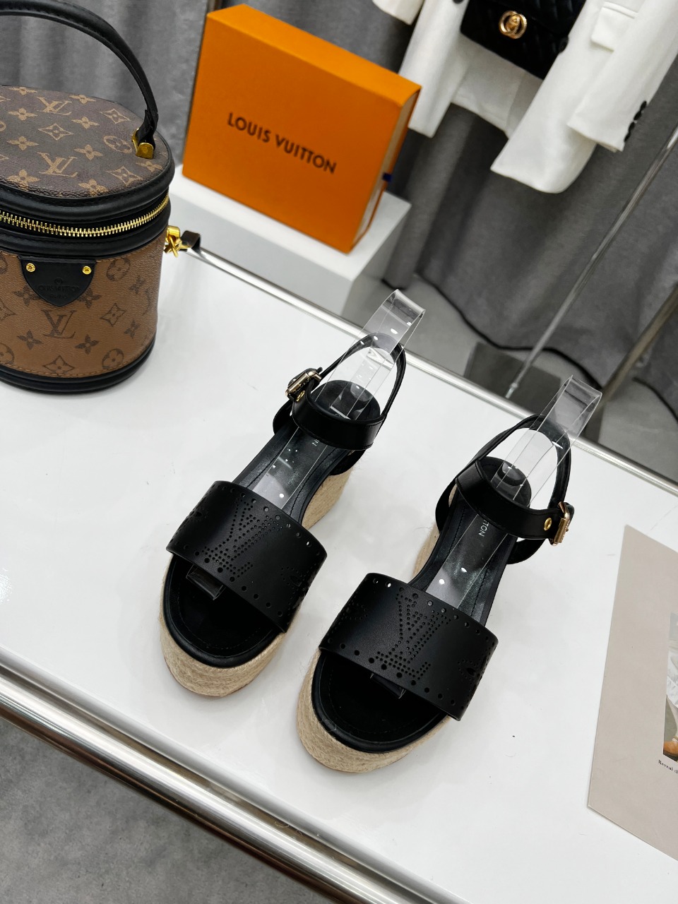 Louis Vuitton Women's Starboard Wedge Sandal Black For Women LV - Soul Replicas