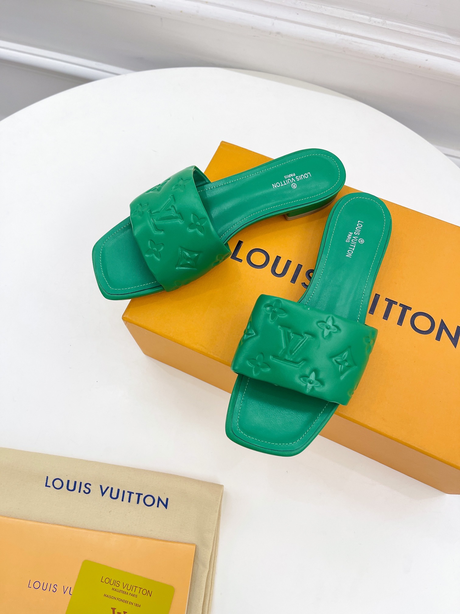 Louis Vuitton Women's Revival Flat Mule Green For Women LV 1A9P5L - Soul Replicas