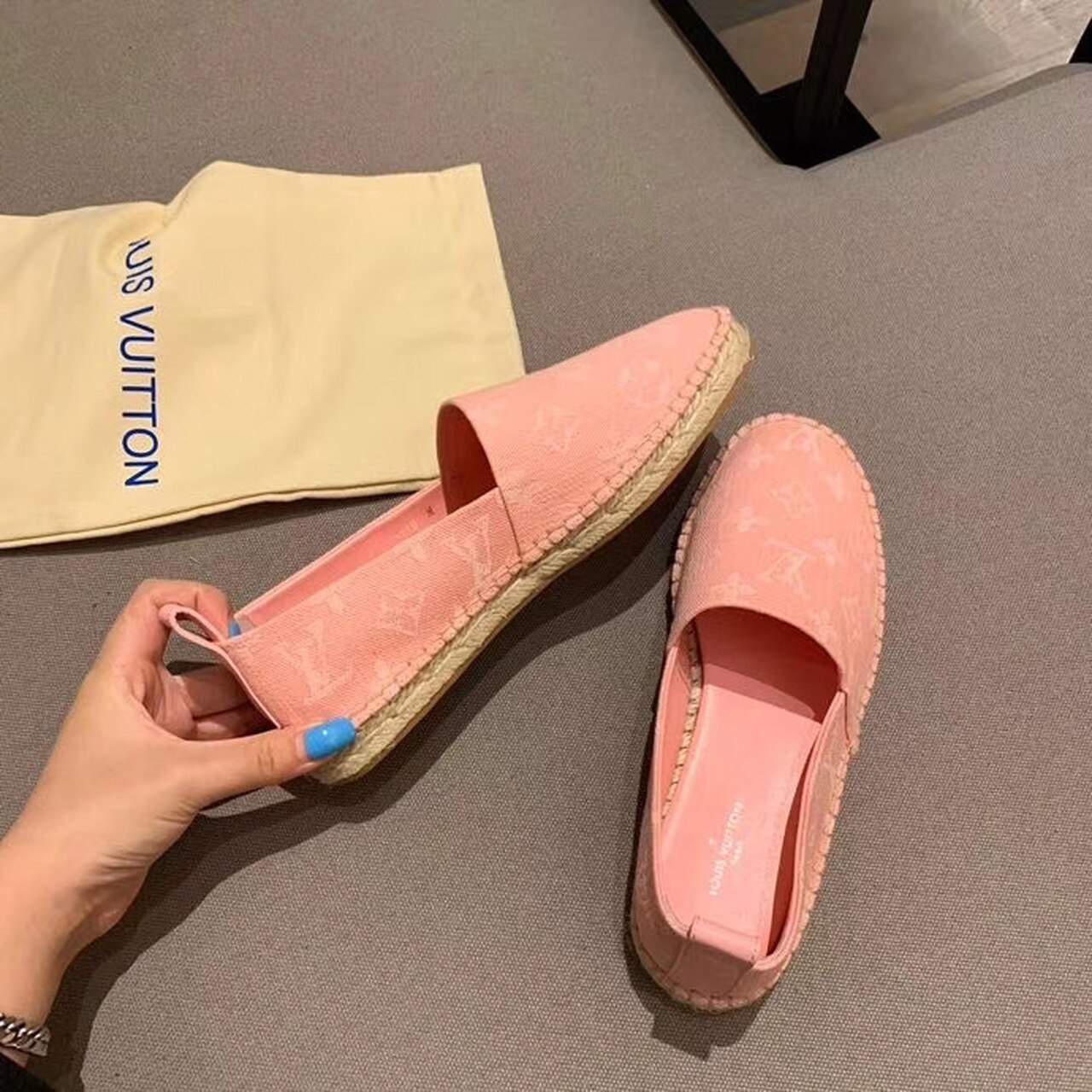 Louis Vuitton Starboard Flat Espadrille Monogram Denim Pink For Women LV 1A9PVL - Soul Replicas