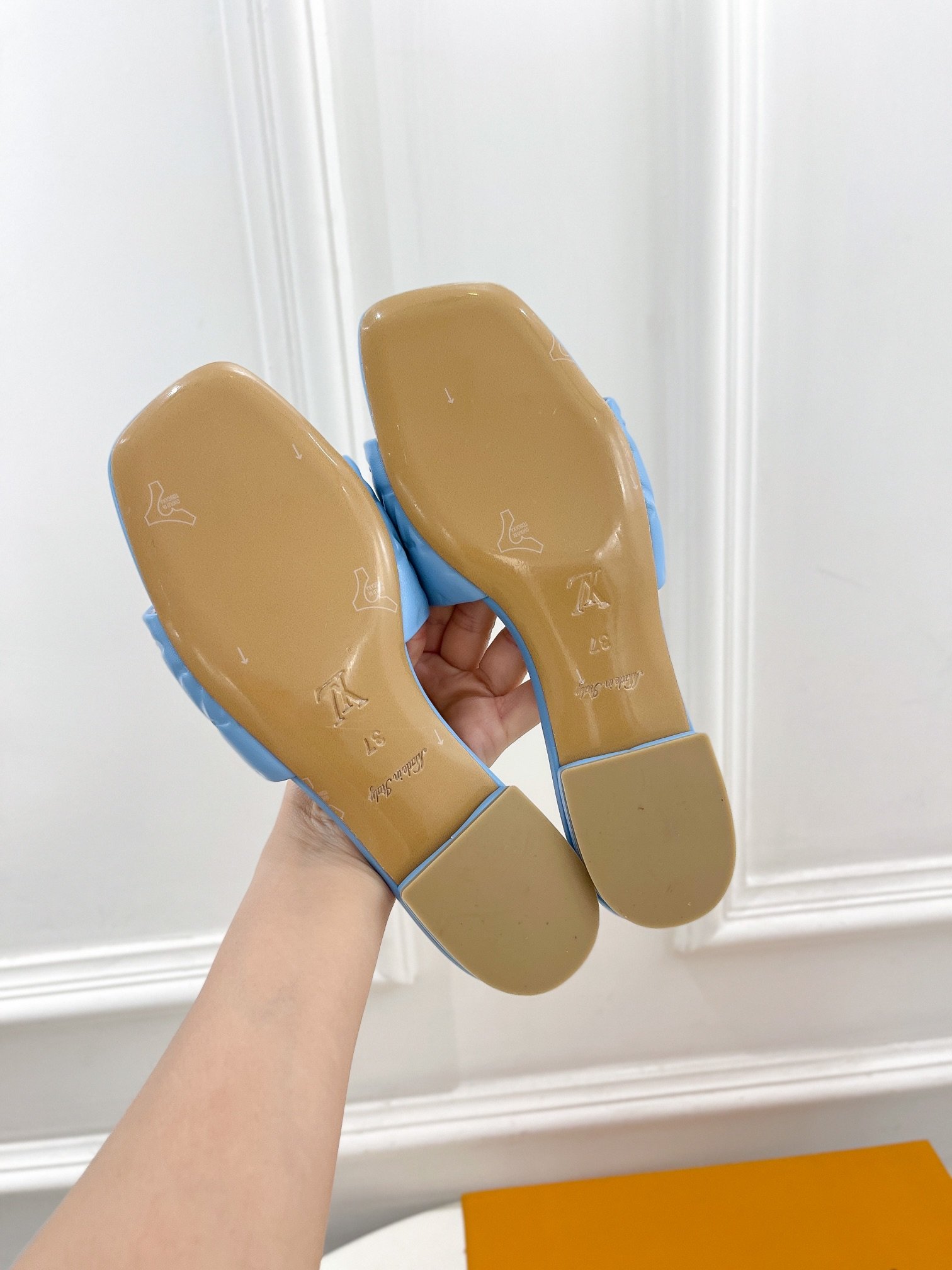 Louis Vuitton Women's Revival Flat Mule Light Blue For Women LV 1A9P7D - Soul Replicas