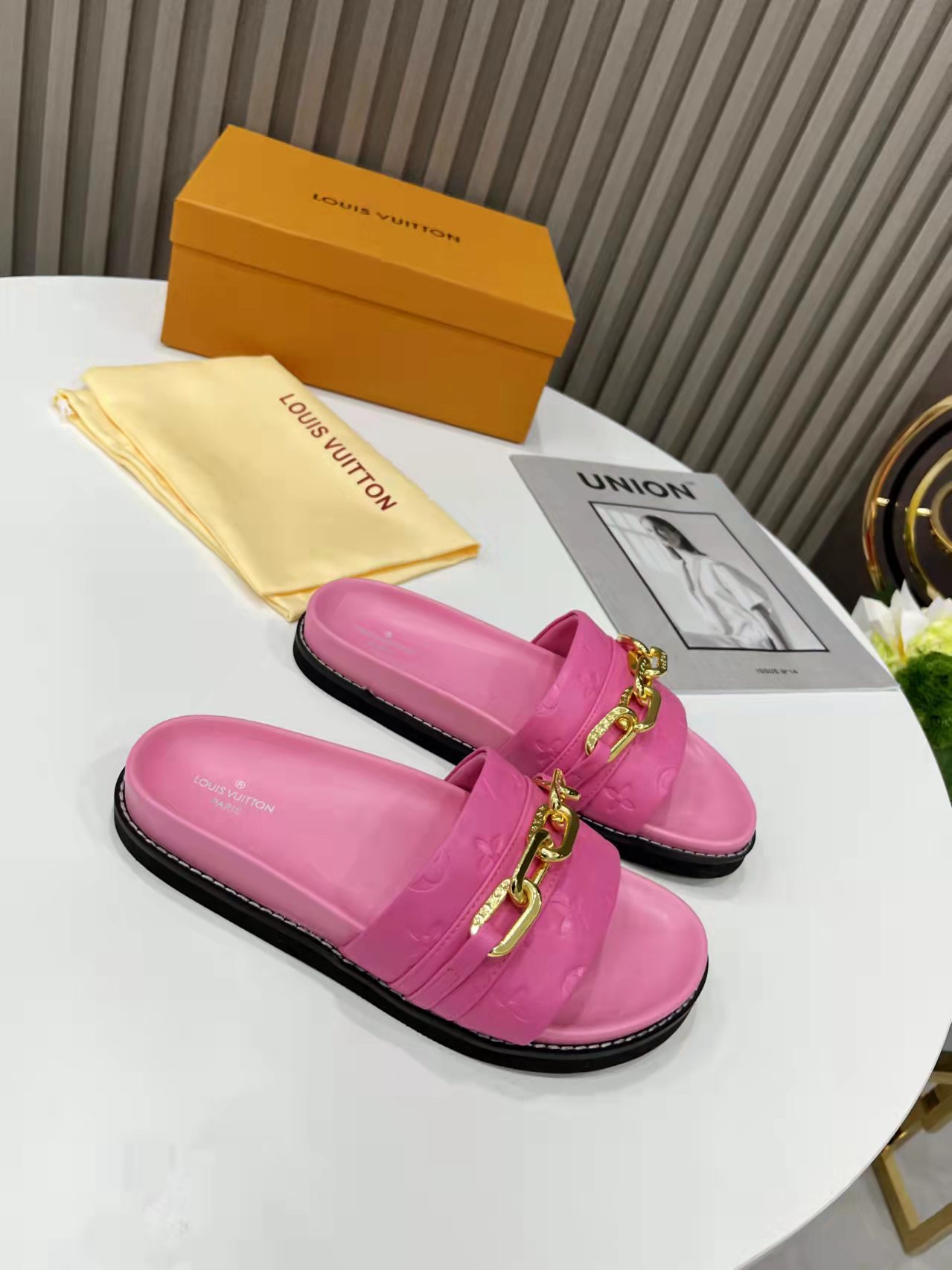 Louis Vuitton Sunset Flat Comfort Mule Pink For Women LV 1A9RAW - Soul Replicas