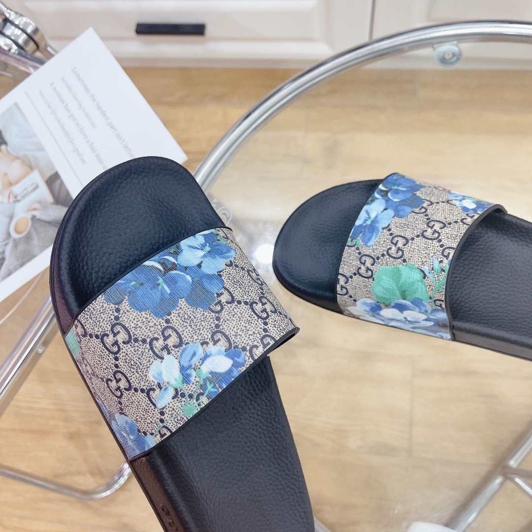 Gucci Women's Slides Bloom Print Blue For Women 408508 G2200 - Soul Replicas