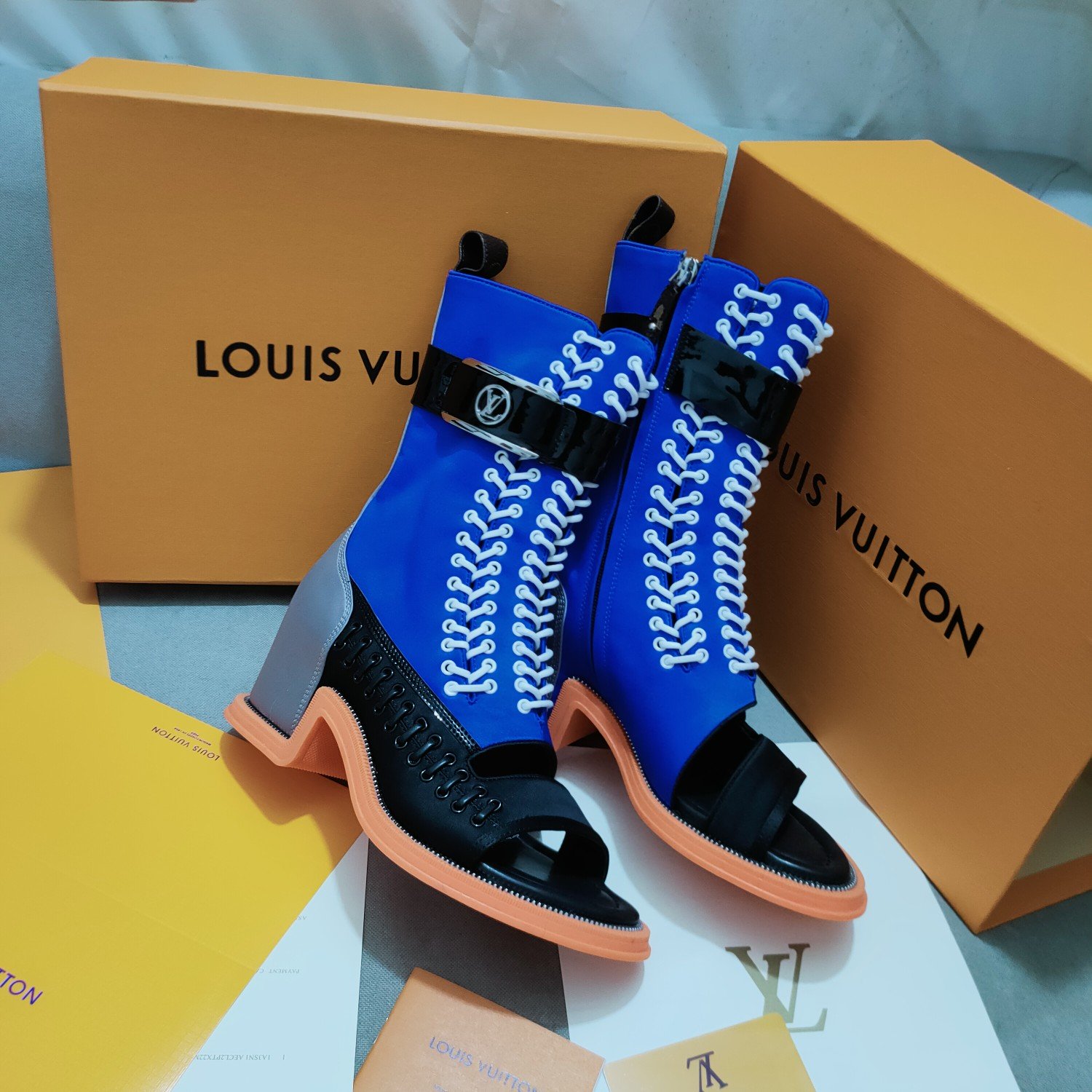 Louis Vuitton Women's Moonlight Line Boots Blue For Women LV 1AA0MZ - Soul Replicas