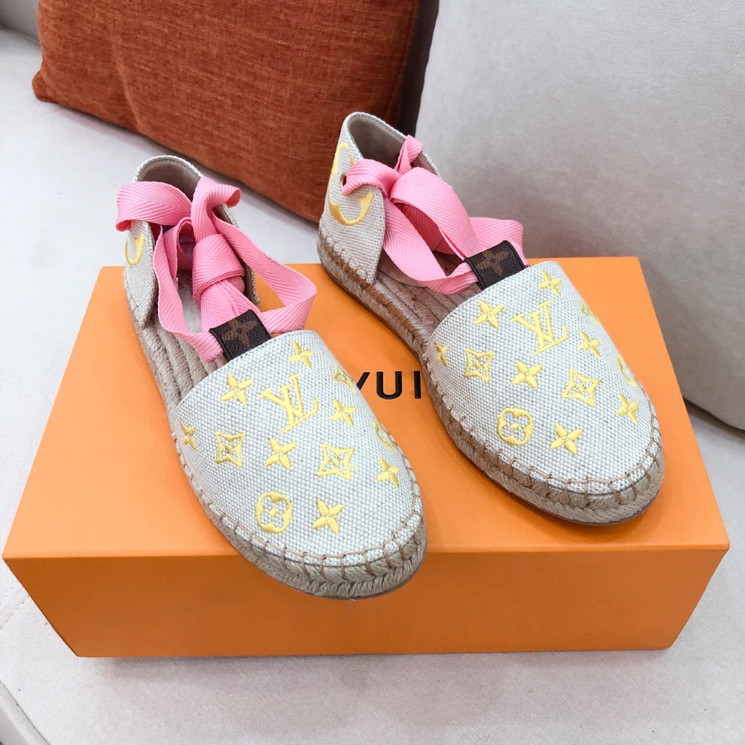 Louis Vuitton Women's Starboard Flat Espadrille Yellow For Women LV - Soul Replicas