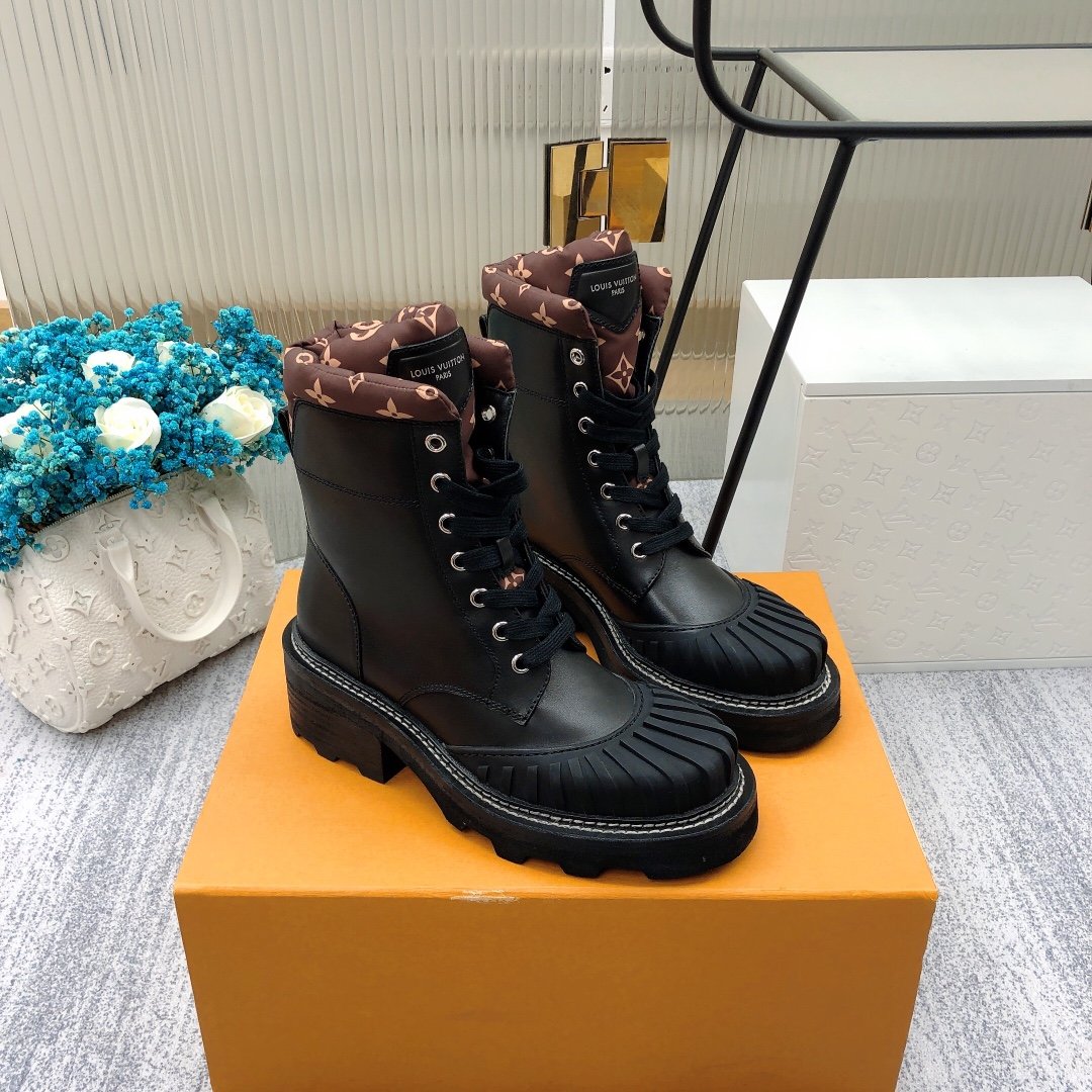 Louis Vuitton LV Beaubourg Ankle Boot Black For Women LV 1A94N6 - Soul Replicas