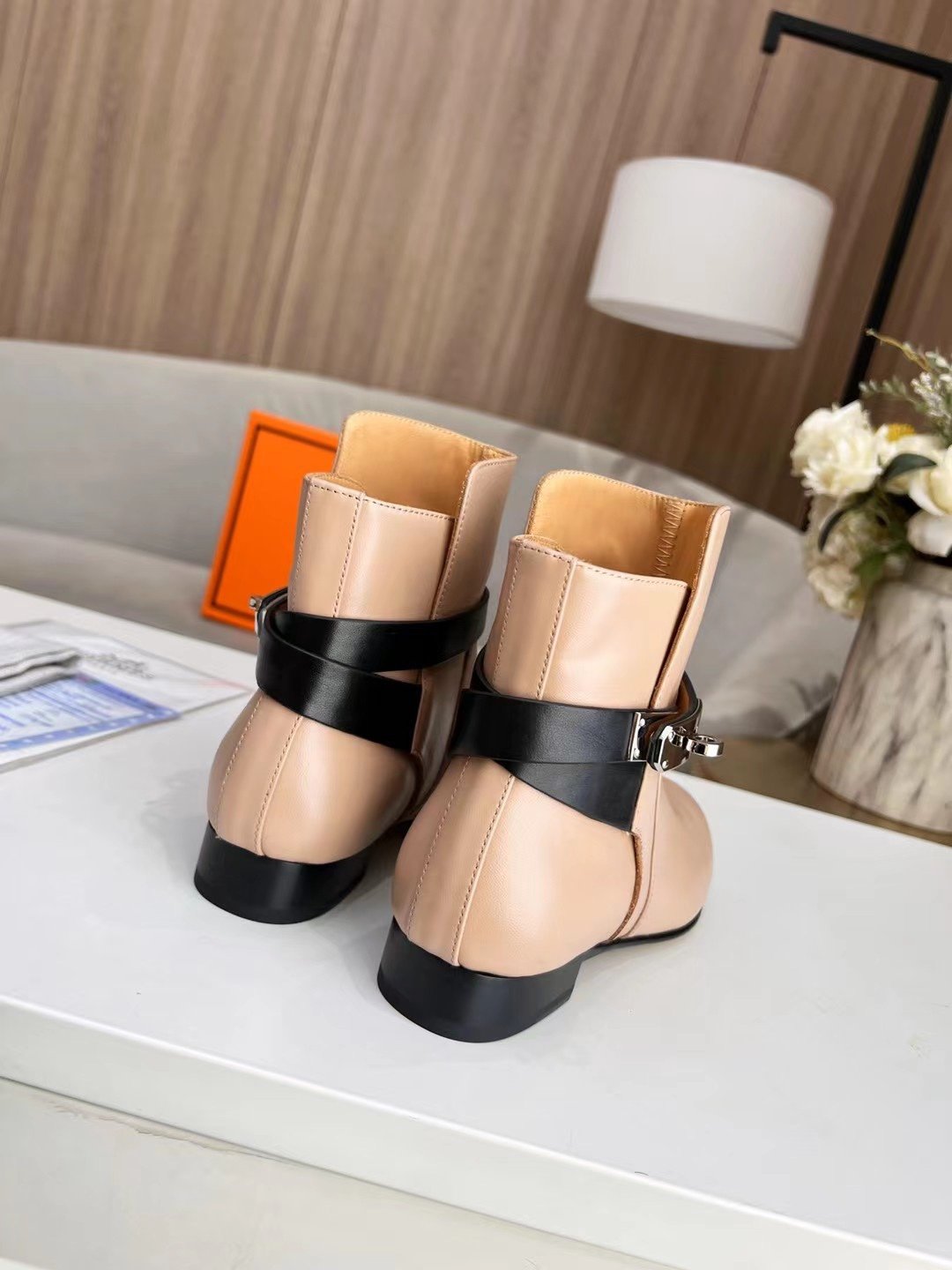 Hermes Frenchie 50 Ankle Boot Beige For Women - Soul Replicas