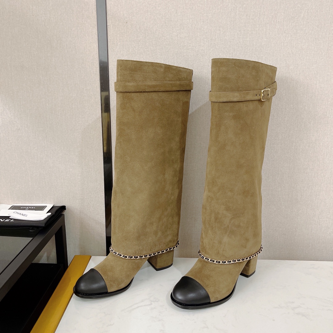 Chanel Women's High Boots Brown For Women 2.5in/6.5cm - Soul Replicas