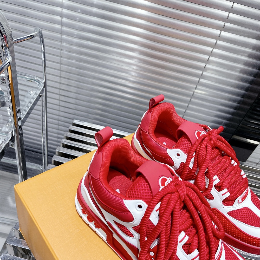 Louis Vuitton Women's Skate Sneakers Red For Women LV - Soul Replicas