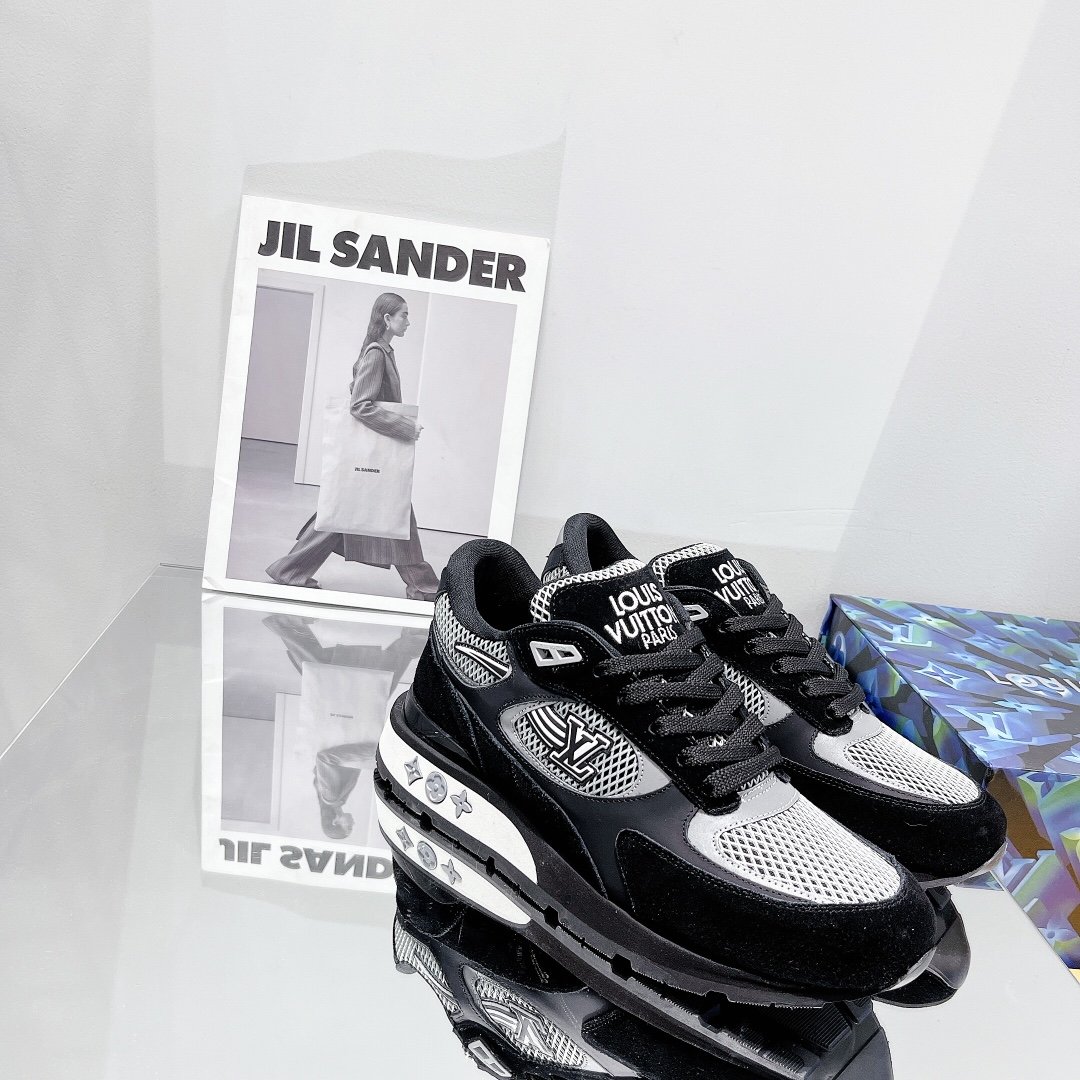 Louis Vuitton Run Away Sneaker Mesh Black For Women LV 1A9J1C - Soul Replicas