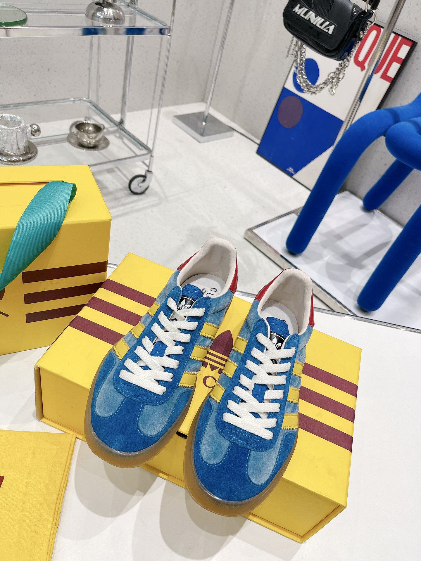 Gucci x Adidas Women's Gazelle Sneaker Blue For Women Gucci - Soul Replicas