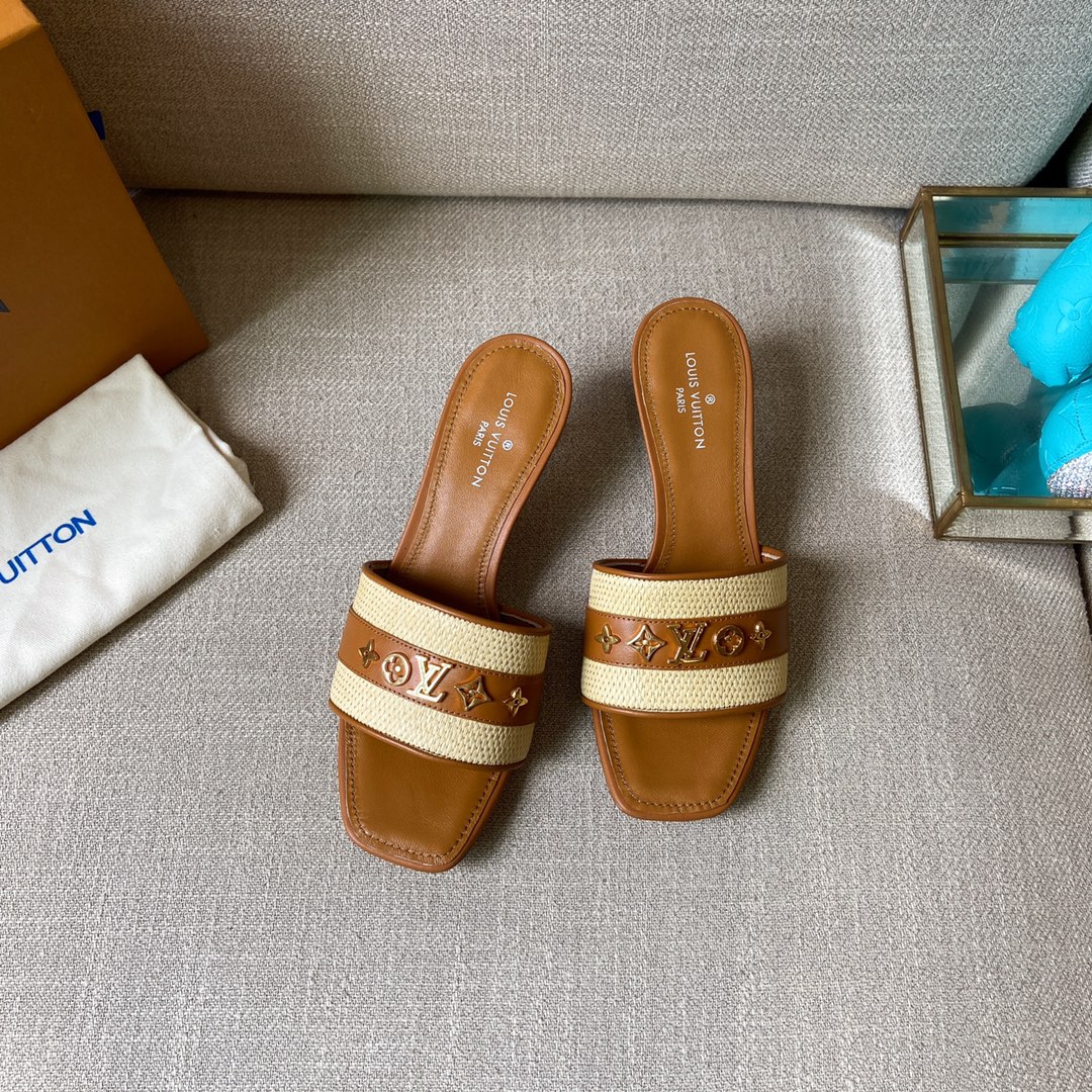 Louis Vuitton Women's Lock It Mule Brown For Women LV 2.2in/5.5cm - Soul Replicas