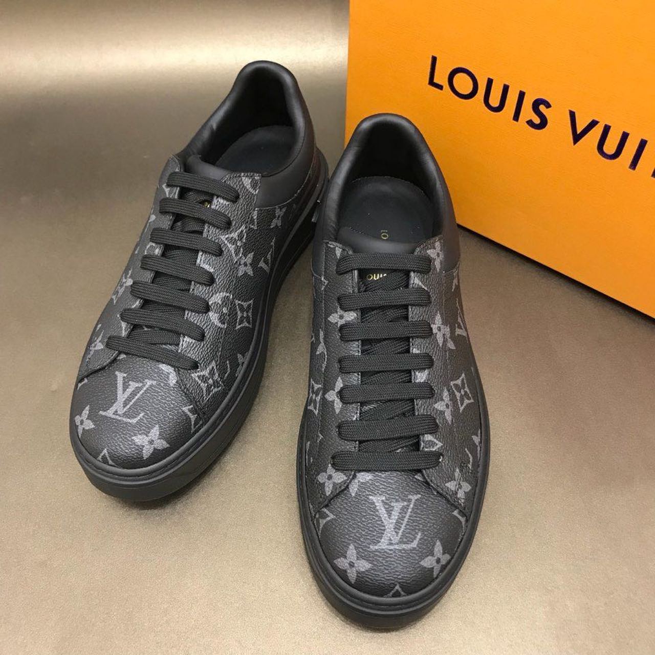 Louis Vuitton Time Out Sneakers Black For Women LV - Soul Replicas