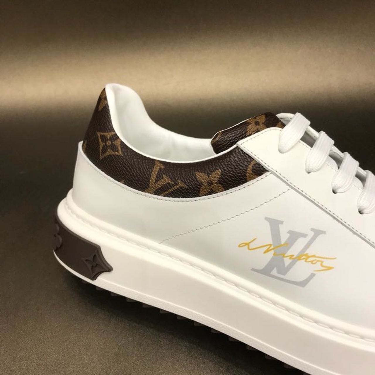 Louis Vuitton Time Out Sneaker Monogram Canvas White/Brown For Women LV - Soul Replicas