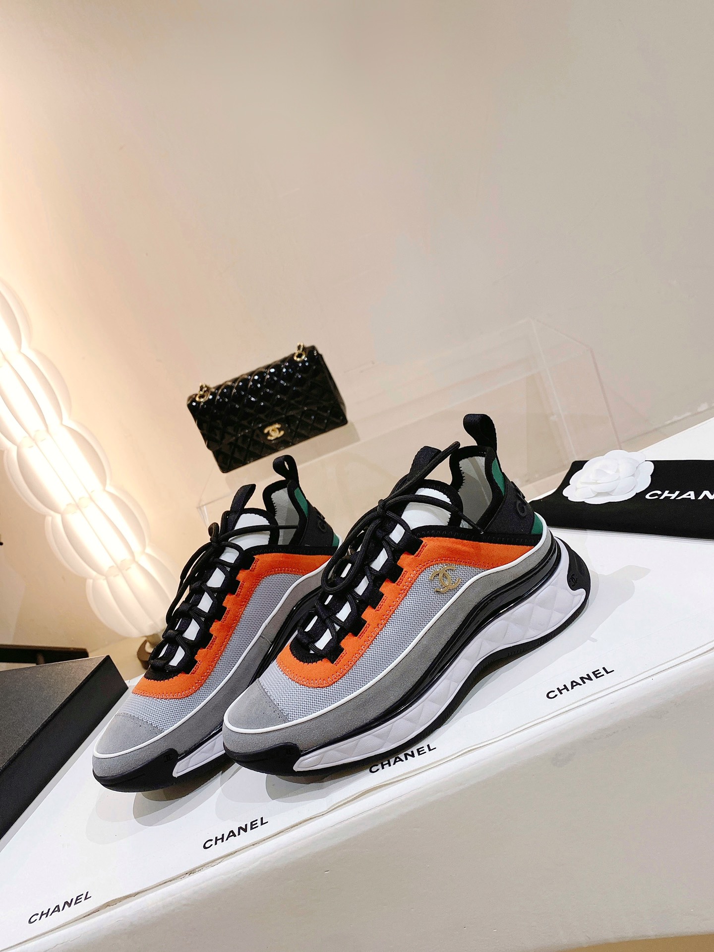 CHANEL WOMEn's Sneakers Orange And Green For Women - Soul Replicas