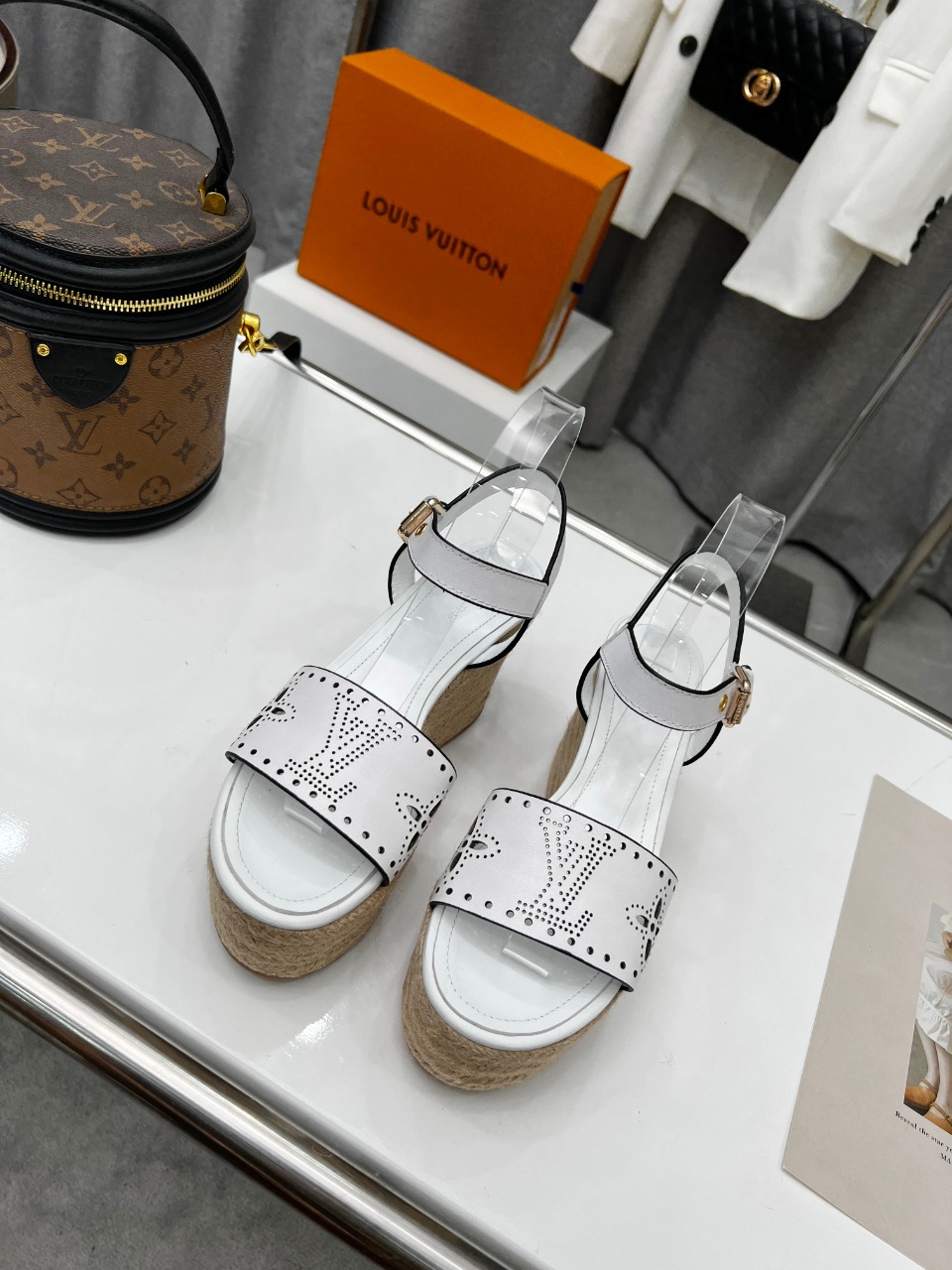 Louis Vuitton Women's Starboard Wedge Sandal White For Women LV 1A9PKT - Soul Replicas