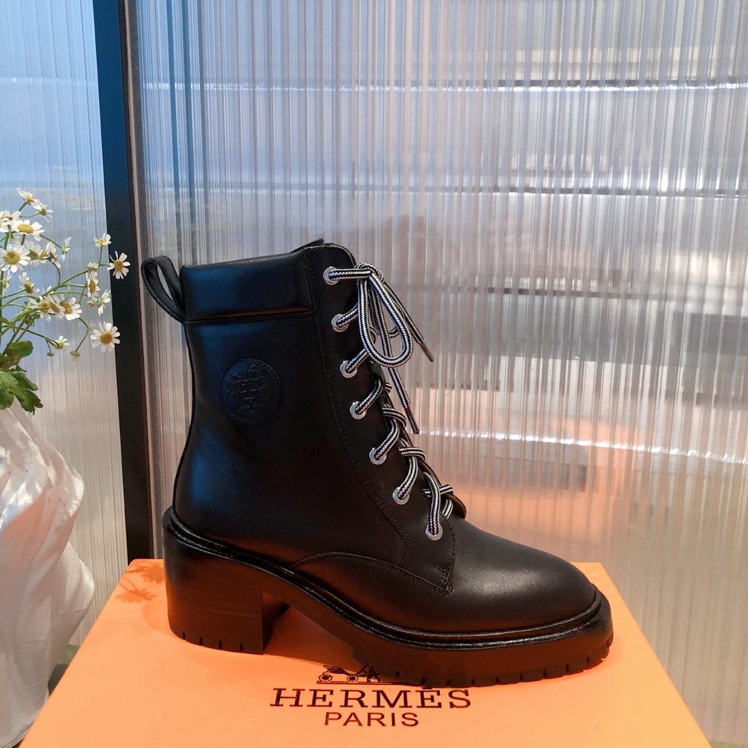 Hermes Fresh Ankle Boot Black For Women 1.6in/4cm - Soul Replicas