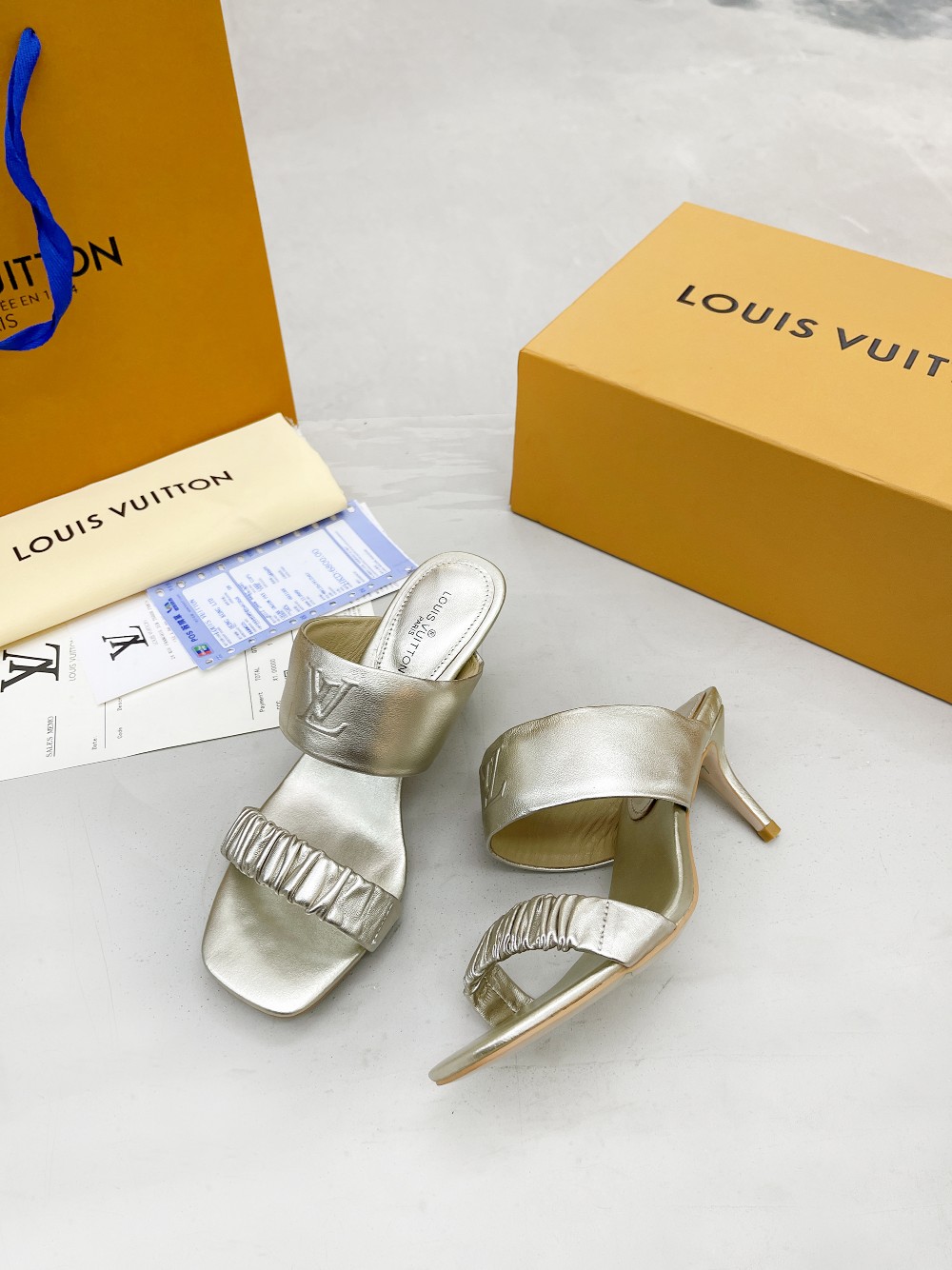Louis Vuitton Women's Drapy Mule Gold For Women LV - Soul Replicas