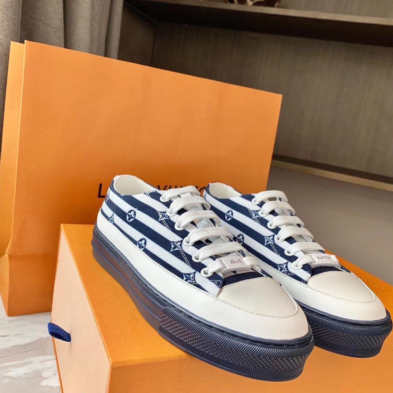 Louis Vuitton Escale Stellar Sneaker Cotton Canvas Blue For Women LV - Soul Replicas