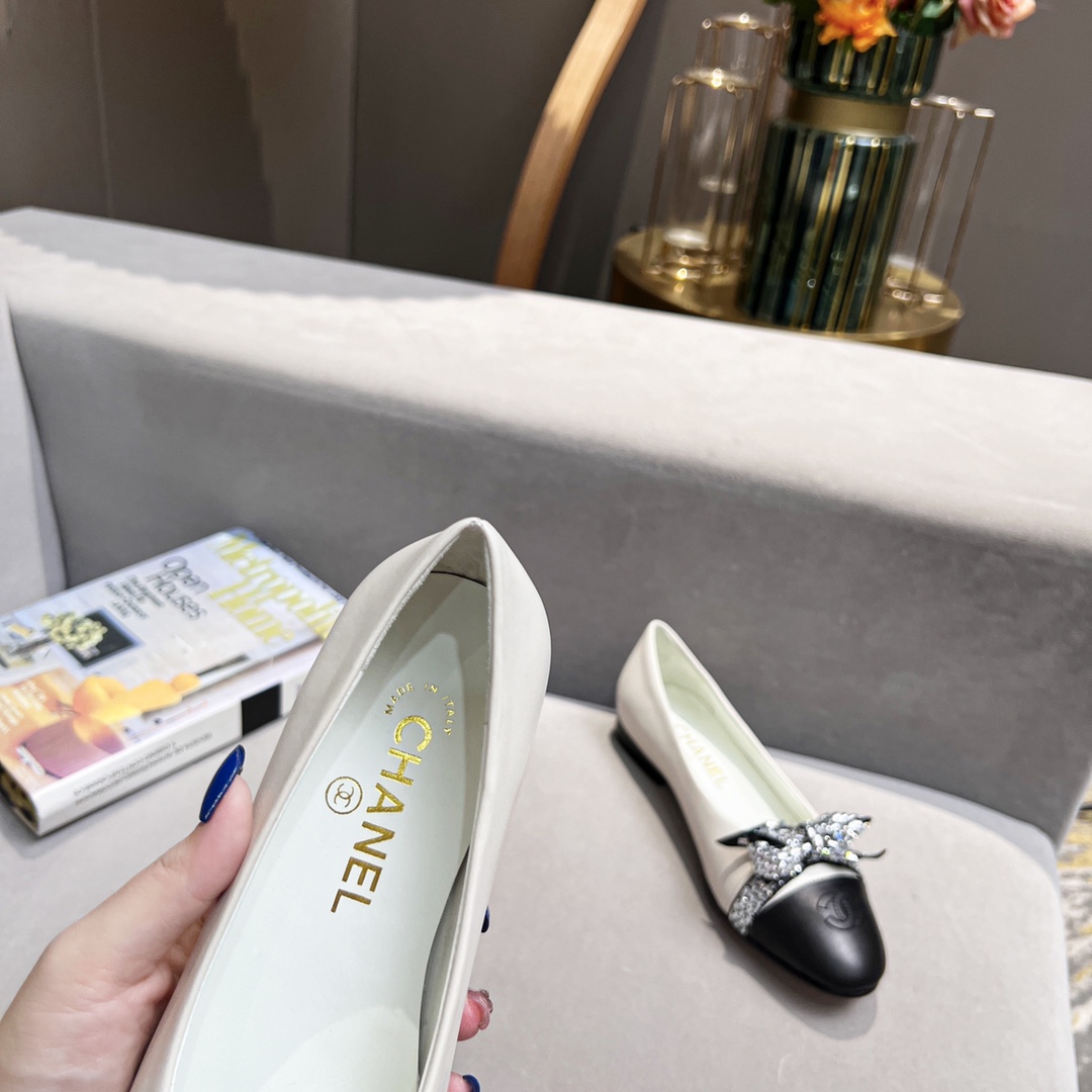 Chanel Women's Ballerinas White For Women - Soul Replicas