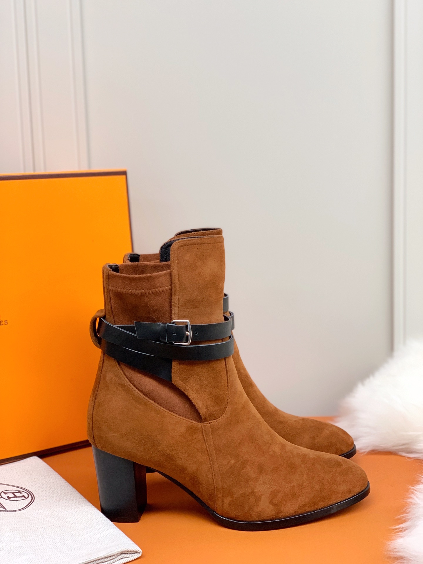 Hermes Frenchie 70 Ankle Boot Brown For Women 2.8in/7cm - Soul Replicas