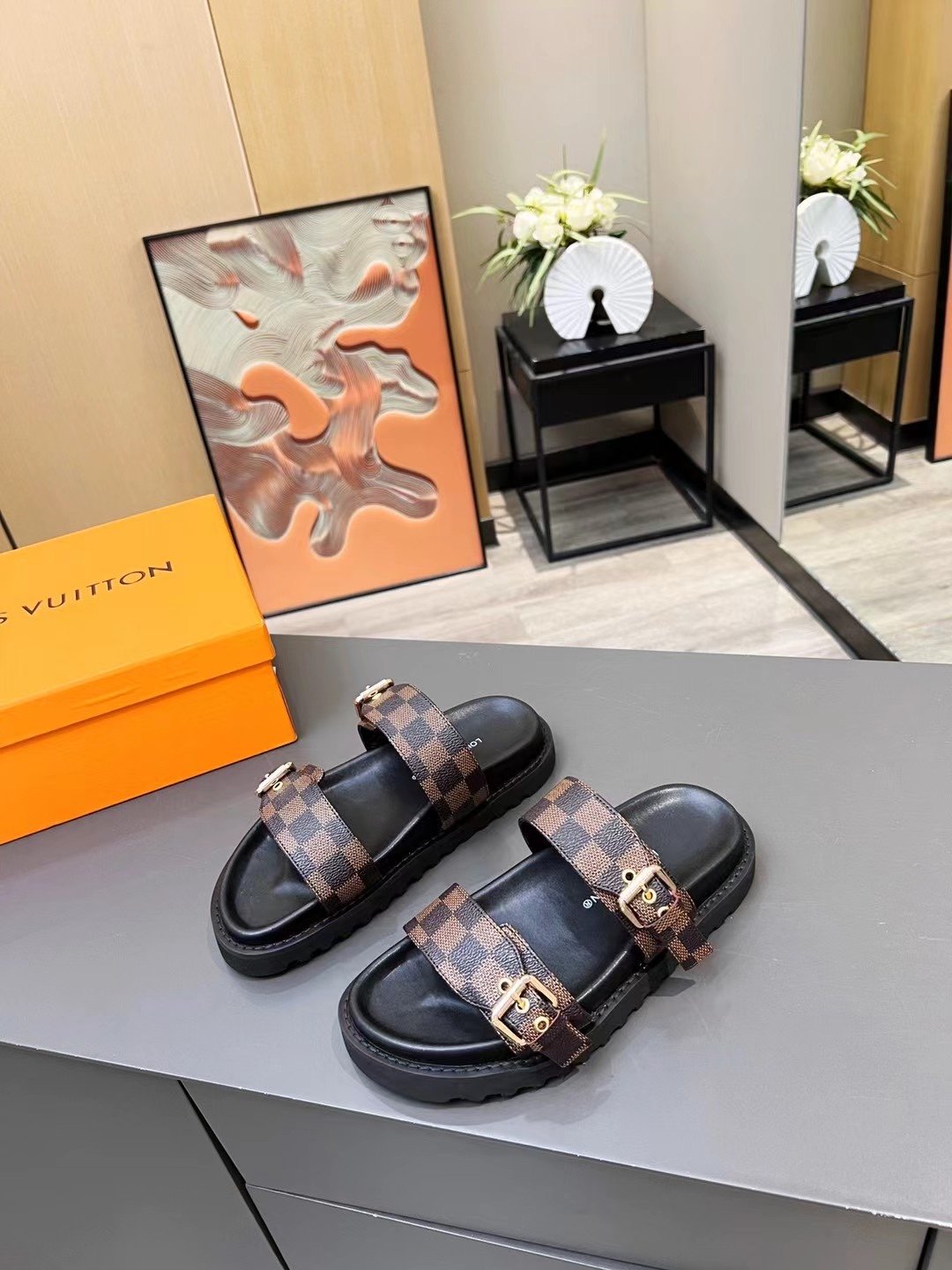 Louis Vuitton Women's Bom Dia Flat Mule Brown For Women LV - Soul Replicas