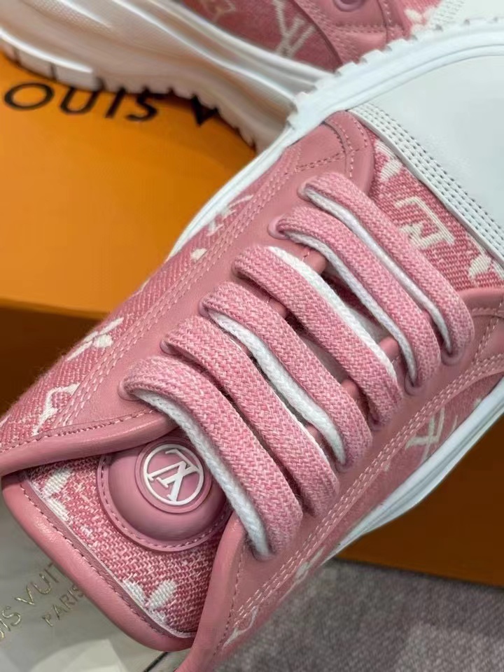 Louis Vuitton Squad Sneaker Monogram Denim Pink For Women LV 1A9S0M - Soul Replicas