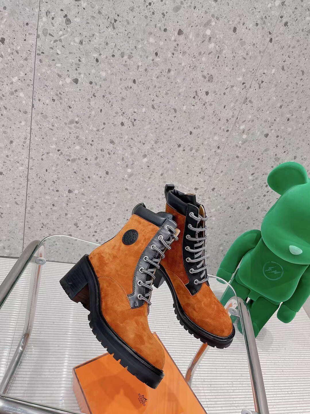 Hermes Bridge Ankle Boots Brown For Women H202130Z Y4385 - Soul Replicas