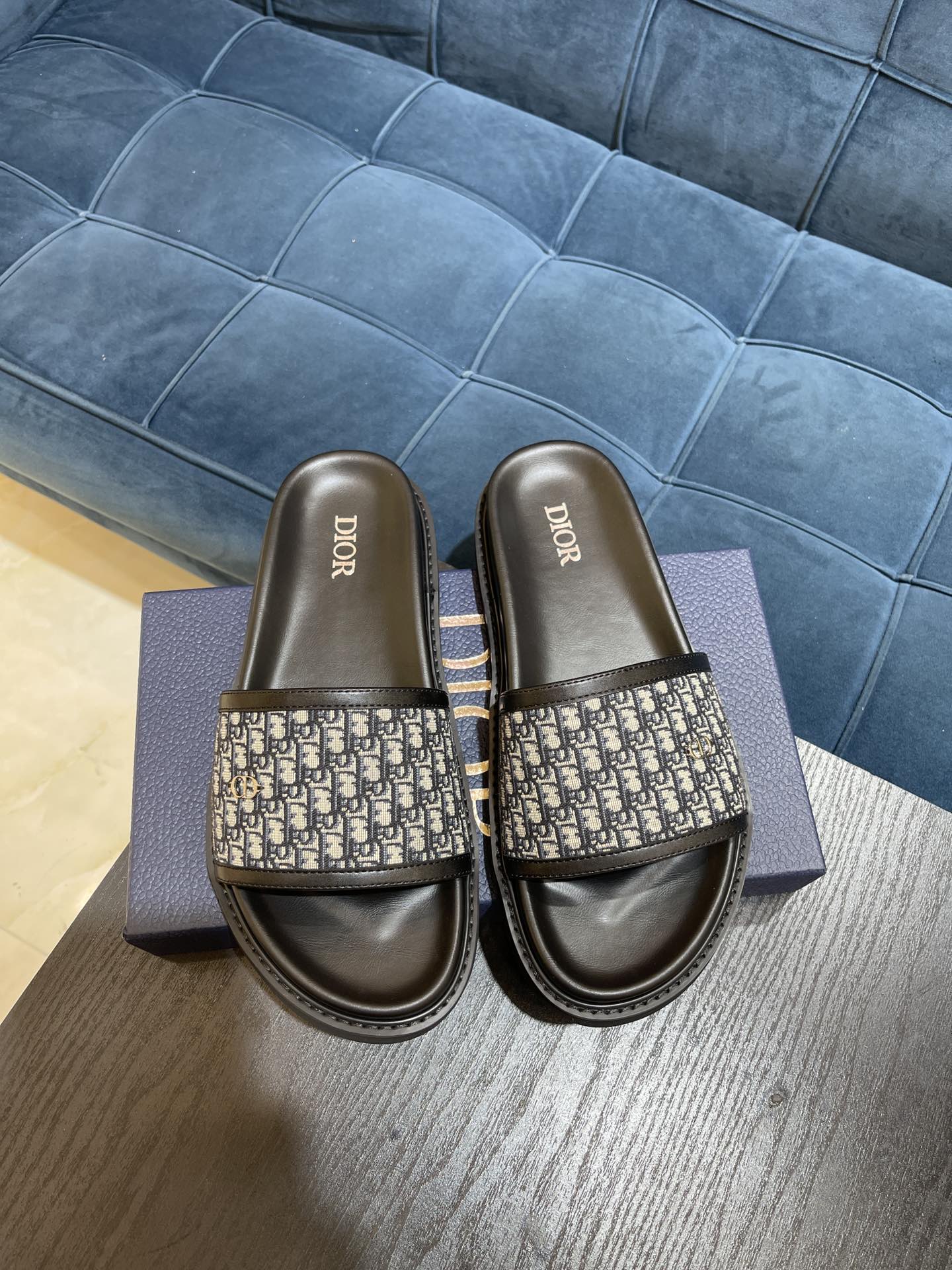 Christian Dior Aqua Sandal Black For Men CD - Soul Replicas