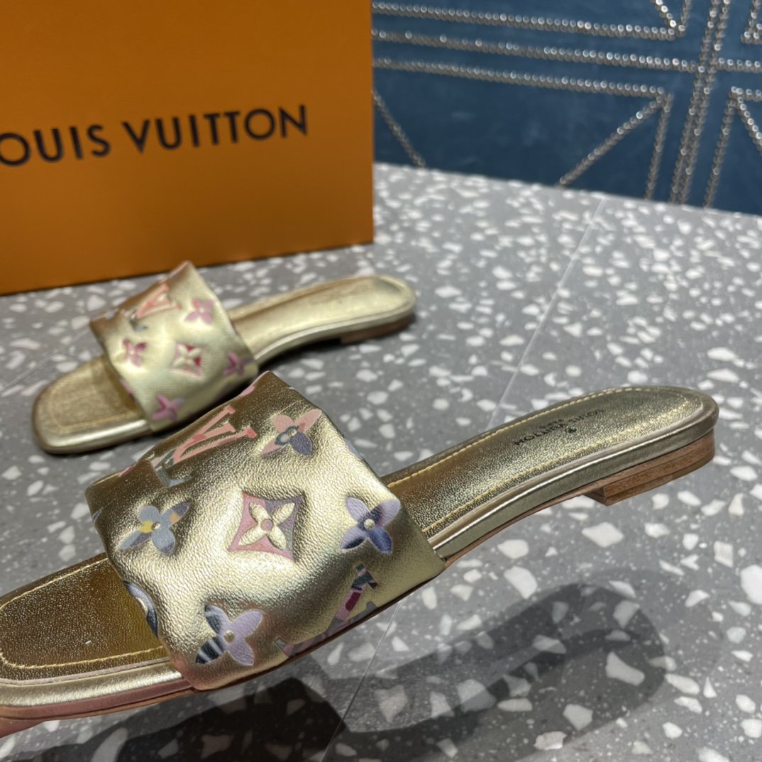 Louis Vuitton Women's Revival Flat Mule Gold For Women LV - Soul Replicas