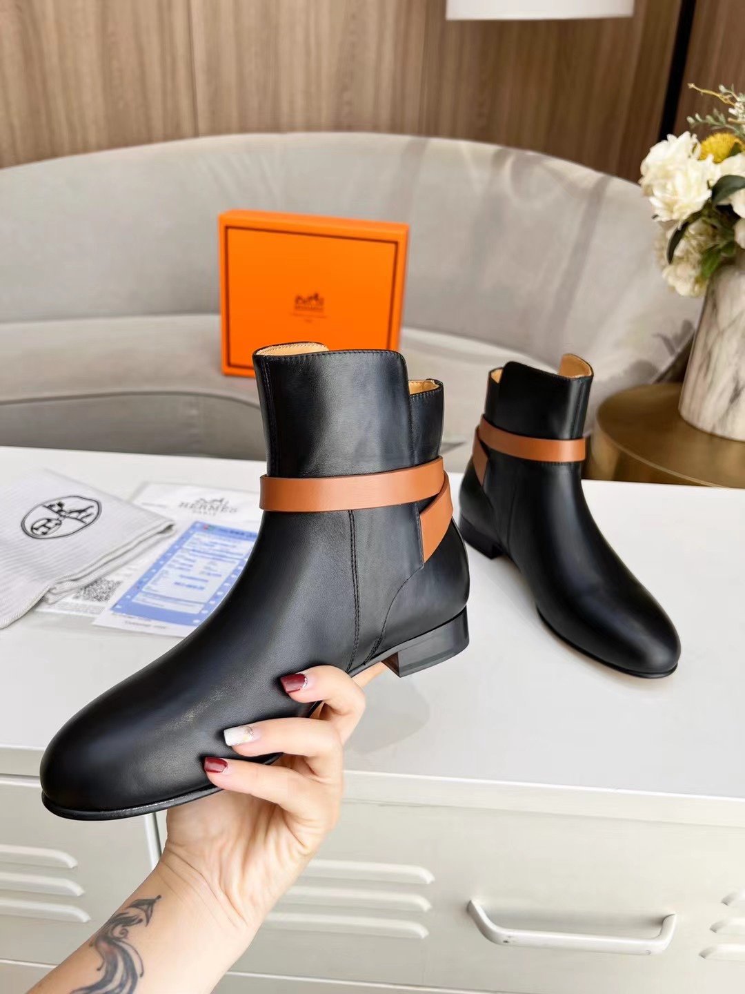 Hermes Frenchie 50 Ankle Boot Black For Women - Soul Replicas