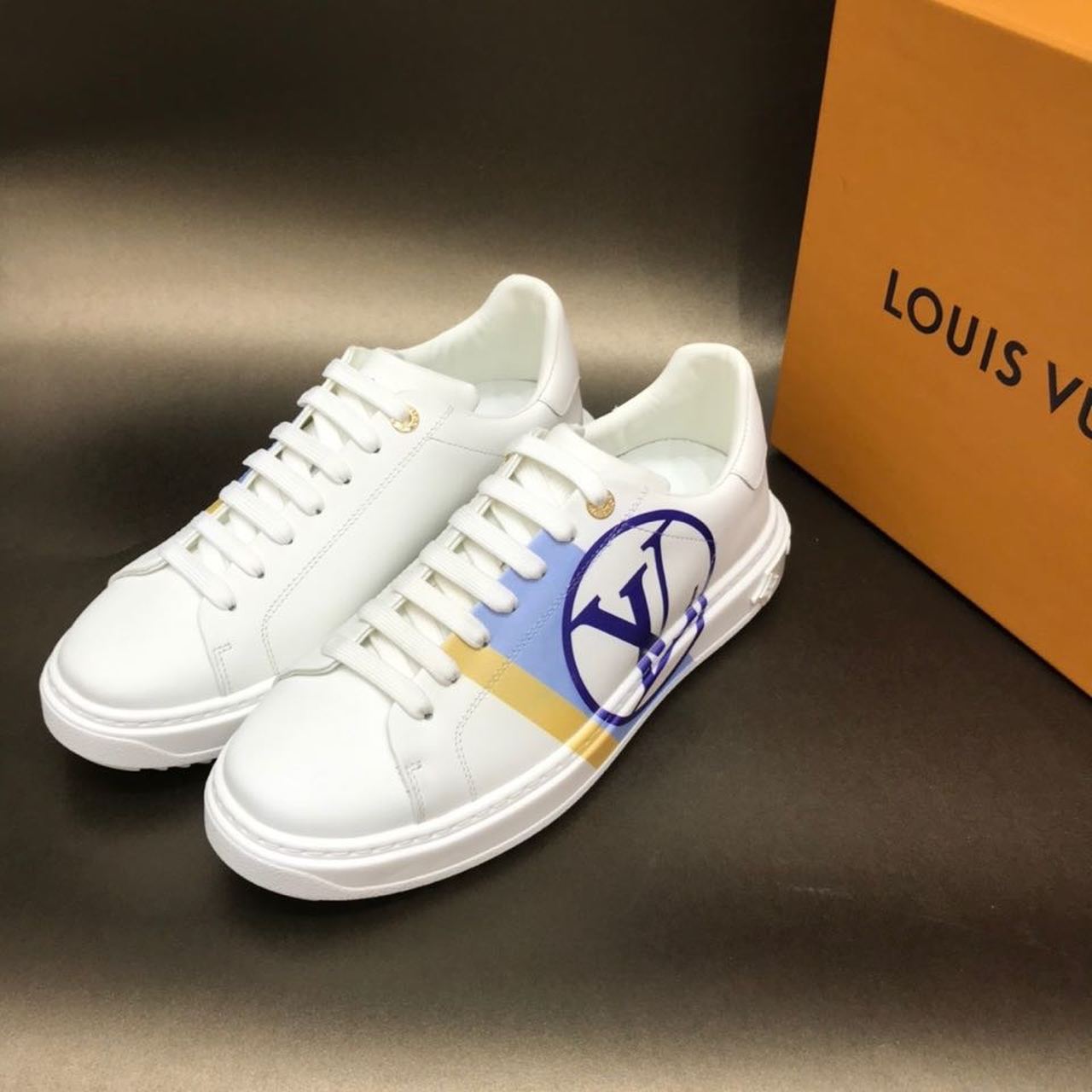 Louis Vuitton Time Out Sneaker White/Blue For Women LV - Soul Replicas