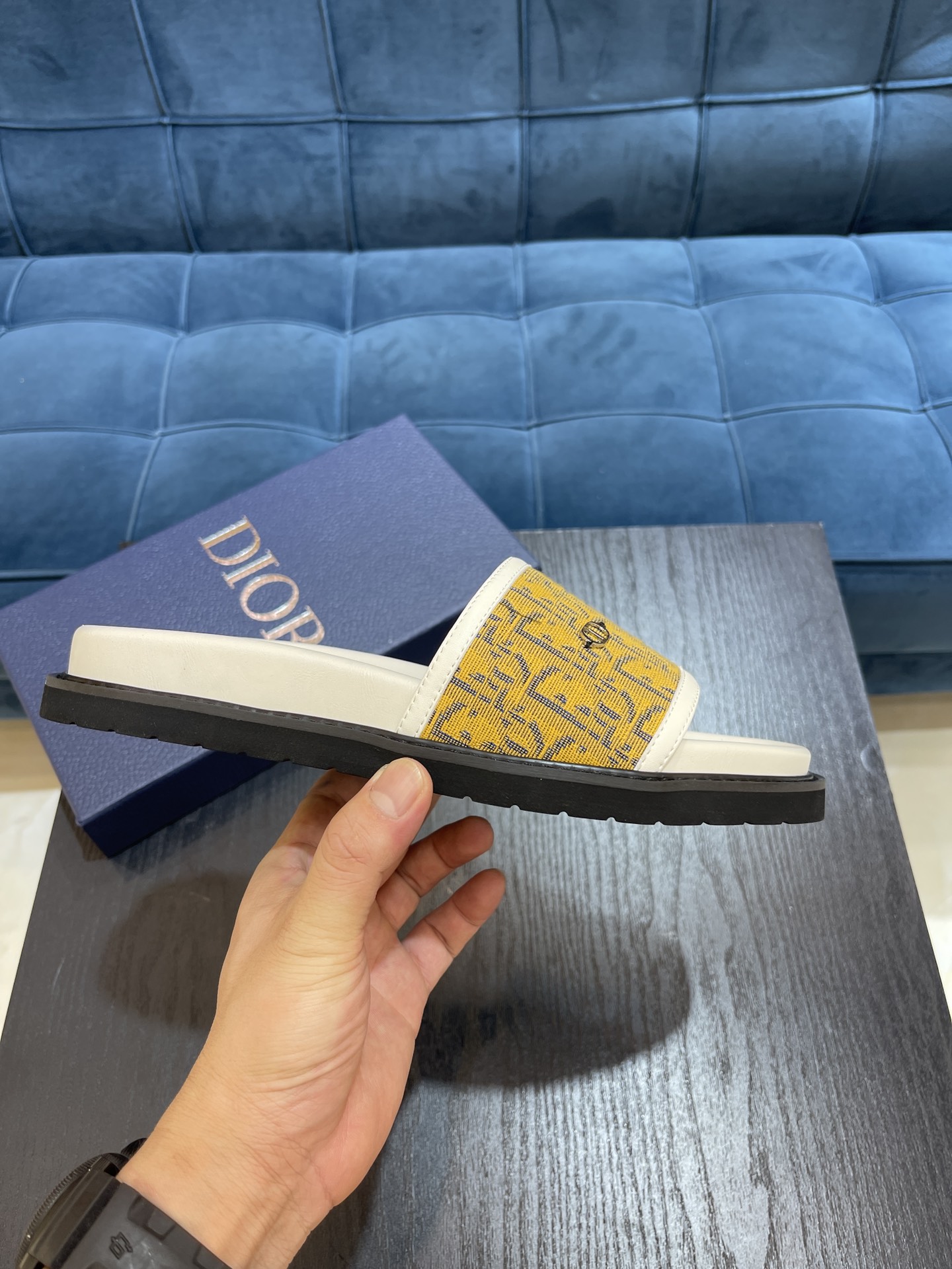 Christian Dior Aqua Sandal White/Yellow For Men CD - Soul Replicas