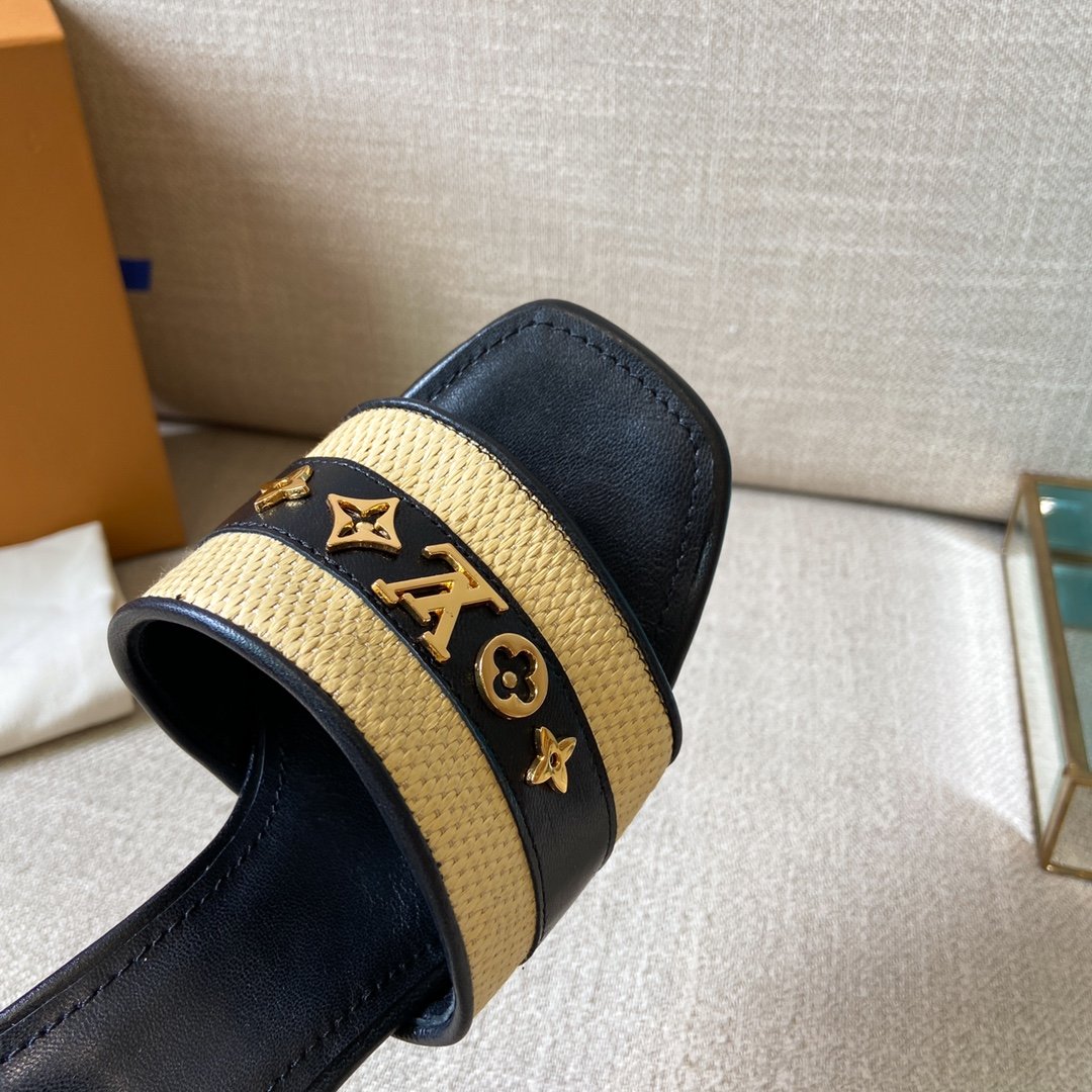 Louis Vuitton Women's Lock It Mule Black For Women LV 3.7in/9.5cm - Soul Replicas