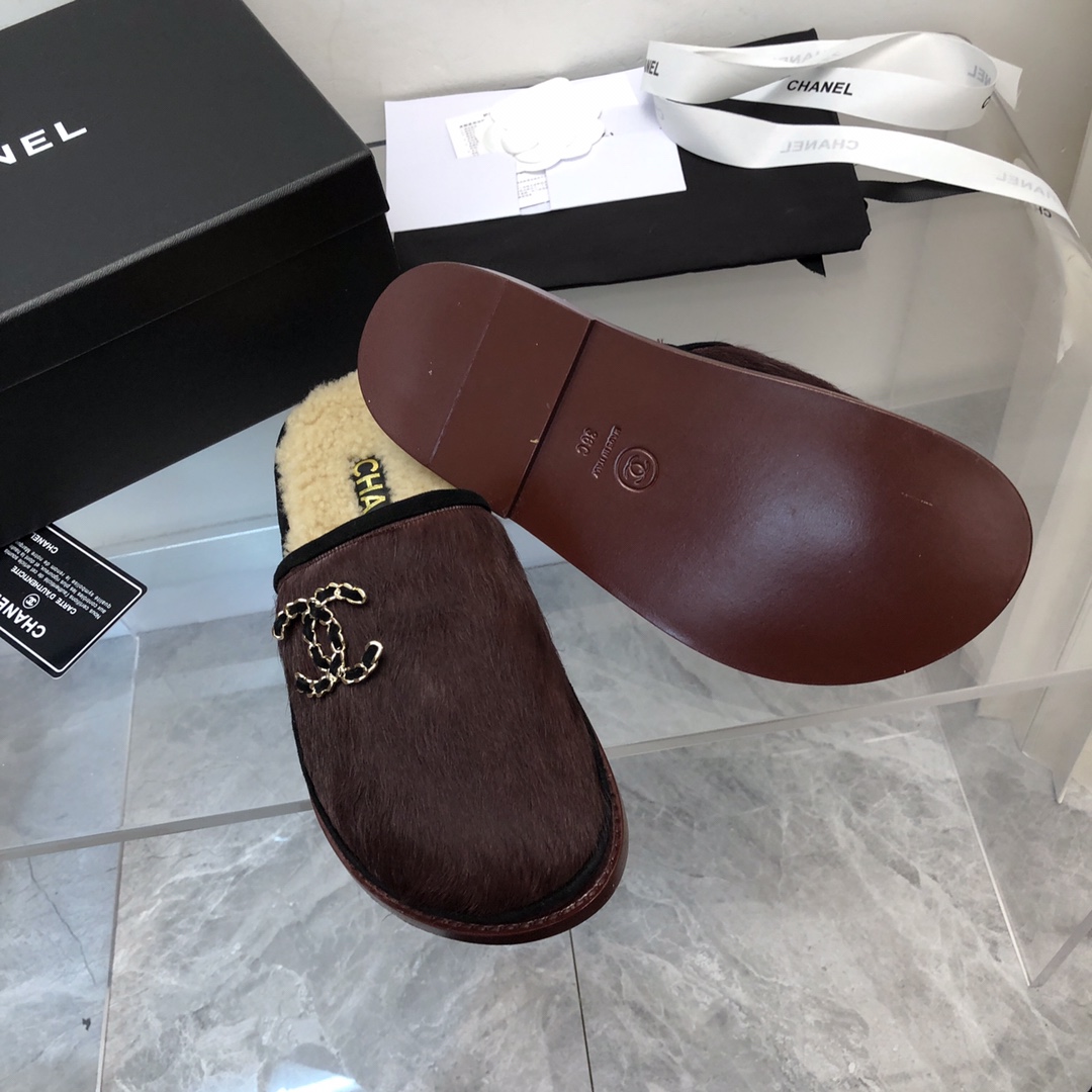 Chanel Women's Mules With Opens Heels Burgundy For Women G38648 Y56034 K4742 - Soul Replicas