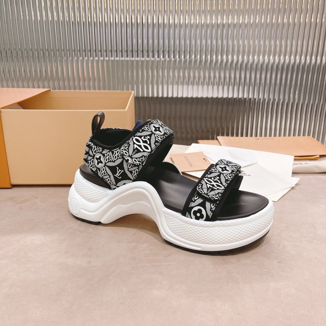 Louis Vuitton Women's LV Archlight Flat Sandal Black For Women LV - Soul Replicas