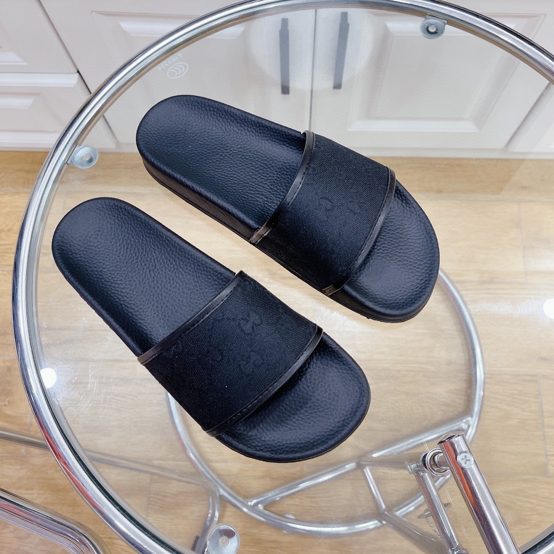 Gucci Women's Gucci Slide Sandal Black For Women 407345 - Soul Replicas