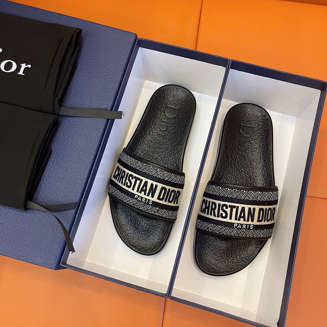 Christian Dior Aqua Sandal Black/White For Men CD - Soul Replicas