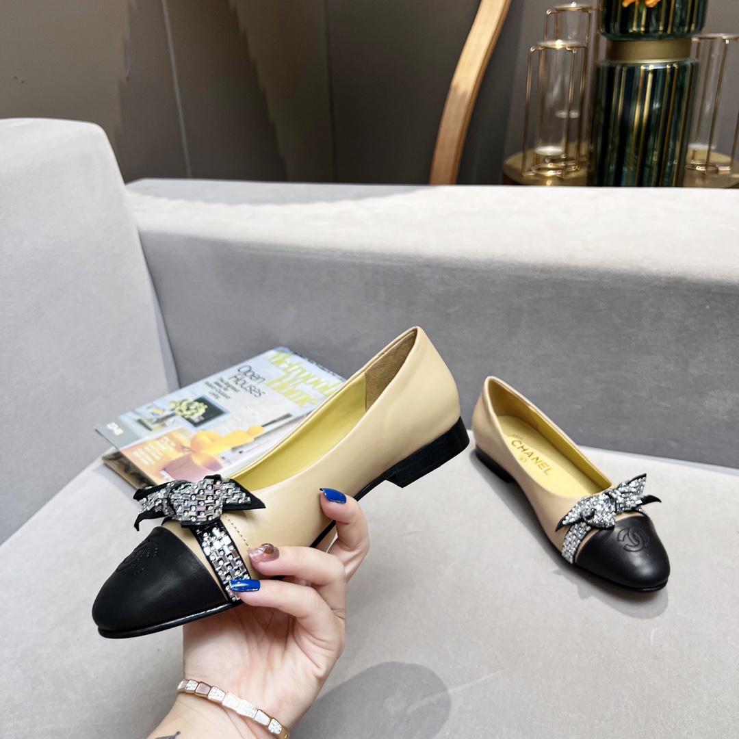 Chanel Women's Ballerinas Yellow For Women - Soul Replicas