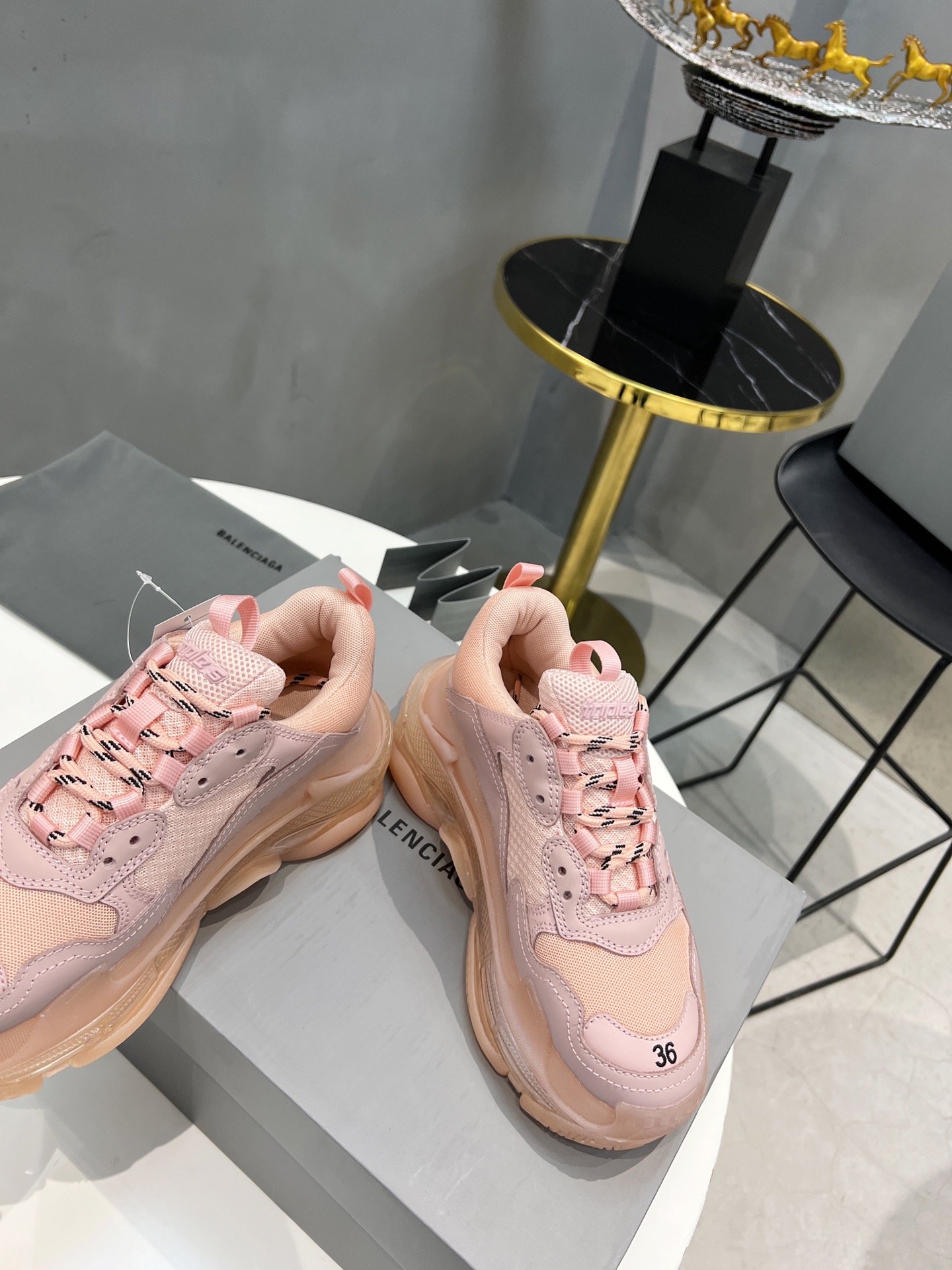 Balenciaga Triple S Trainers Clear Sole PiNike For Women - Soul Replicas