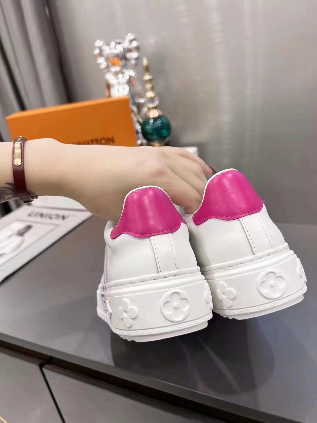 Louis Vuitton Women's Time Out Sneaker Fuchsia Pink For Women LV 1AA1BN - Soul Replicas