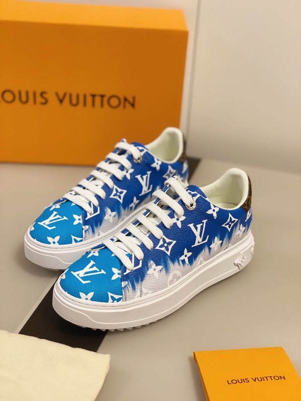 Louis Vuitton Time Out Sneaker Blue For Women LV - Soul Replicas